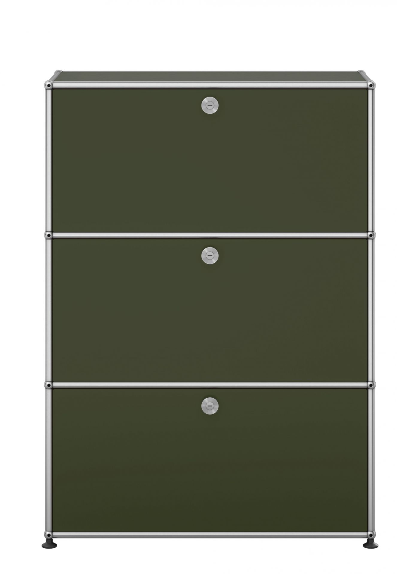 USM Haller highboard with three hinged doors olive green NEW STANDARD COLOUR 