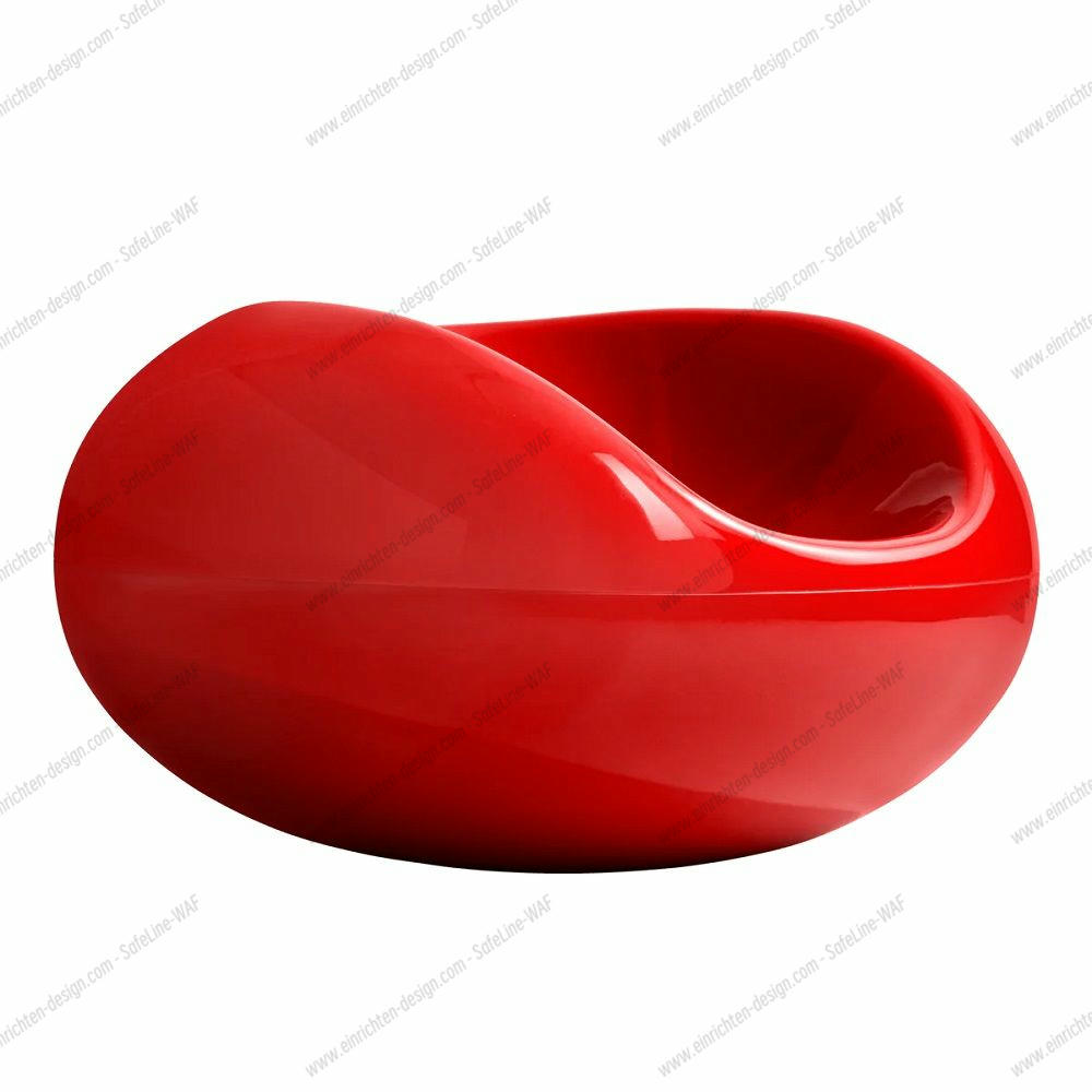 Roter Pastil Stuhl von Eero Aarnio, ein moderner Designklassiker für Wohnzimmer und Garten.