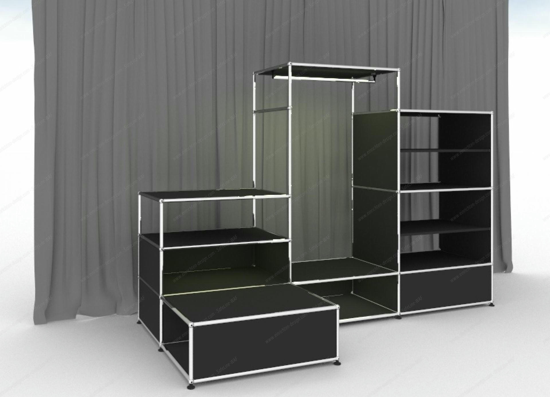 E Wardrobe illuminated anthracite gray USM Haller