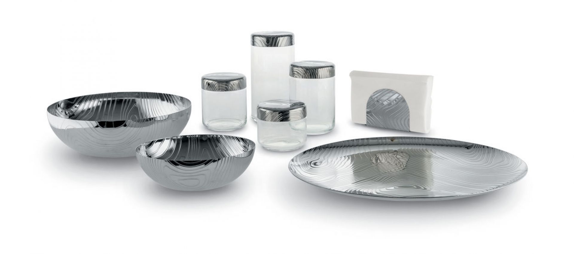 PU07 Veneer Tray Stainless steel Alessi