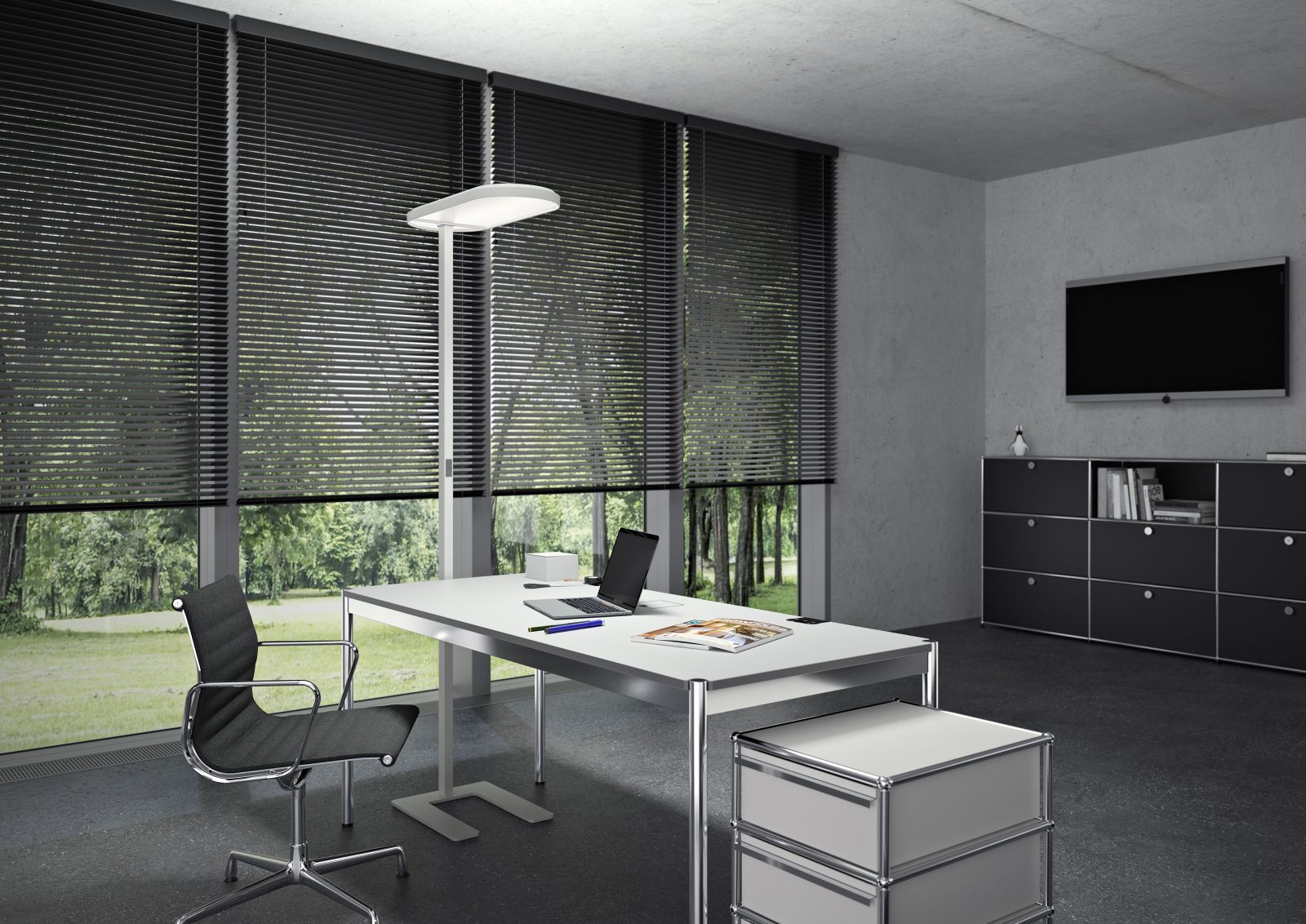 Kido Floor lamp U-base black 3000K Belux