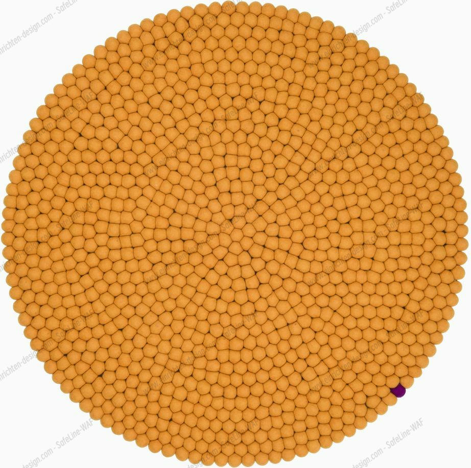 Big One Round Felt carpet Ø 200 cm myfelt Ochre yellow