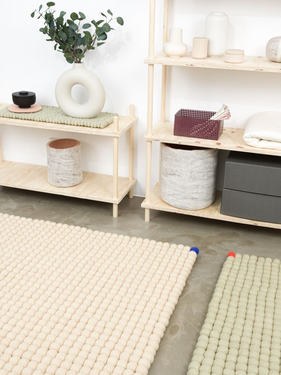 Big One Rectangular Felt carpet 180 x 260 cm myfelt Green beige