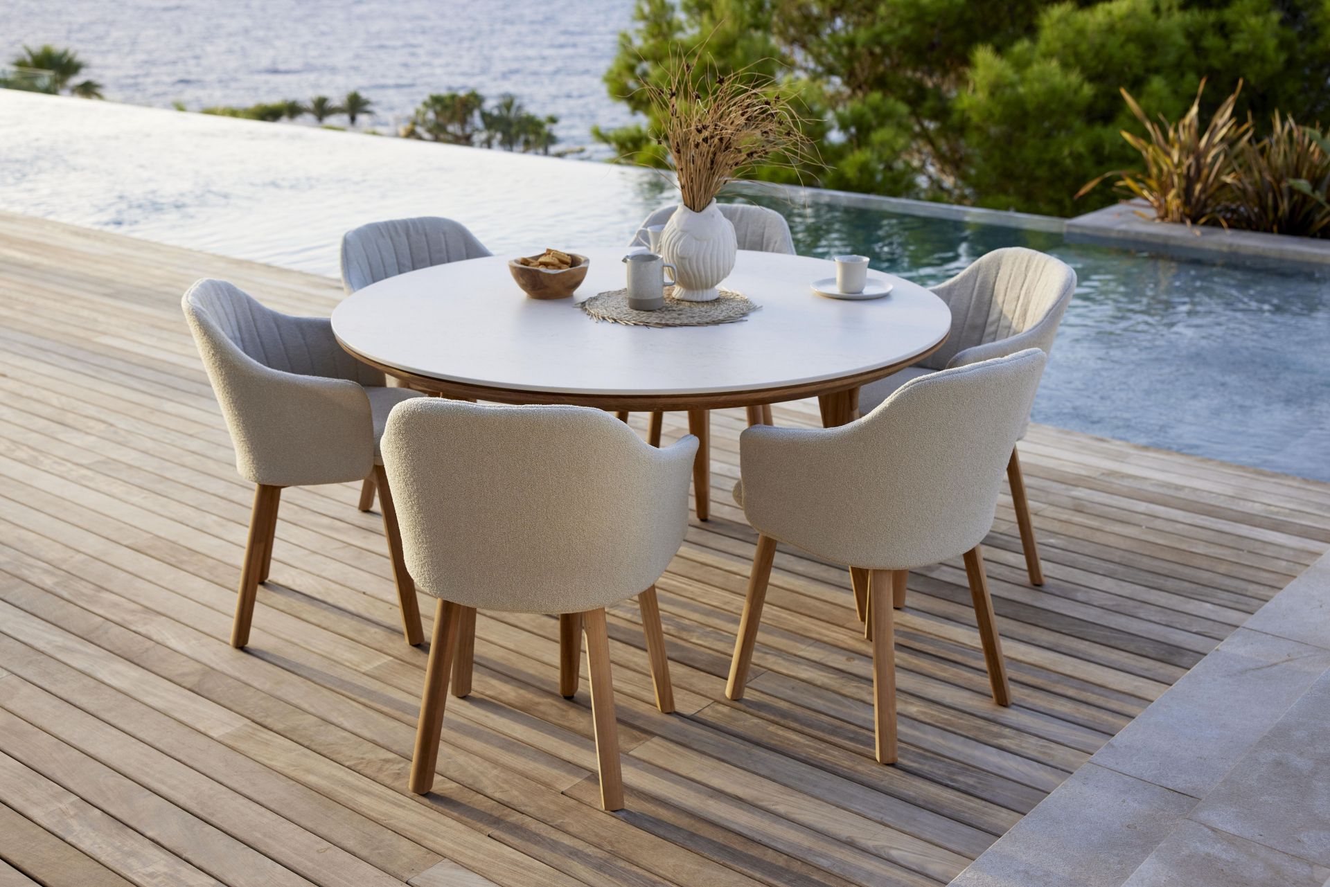 Choice Outdoor Chair Teak Frame 4 Legs Black Cane-Line