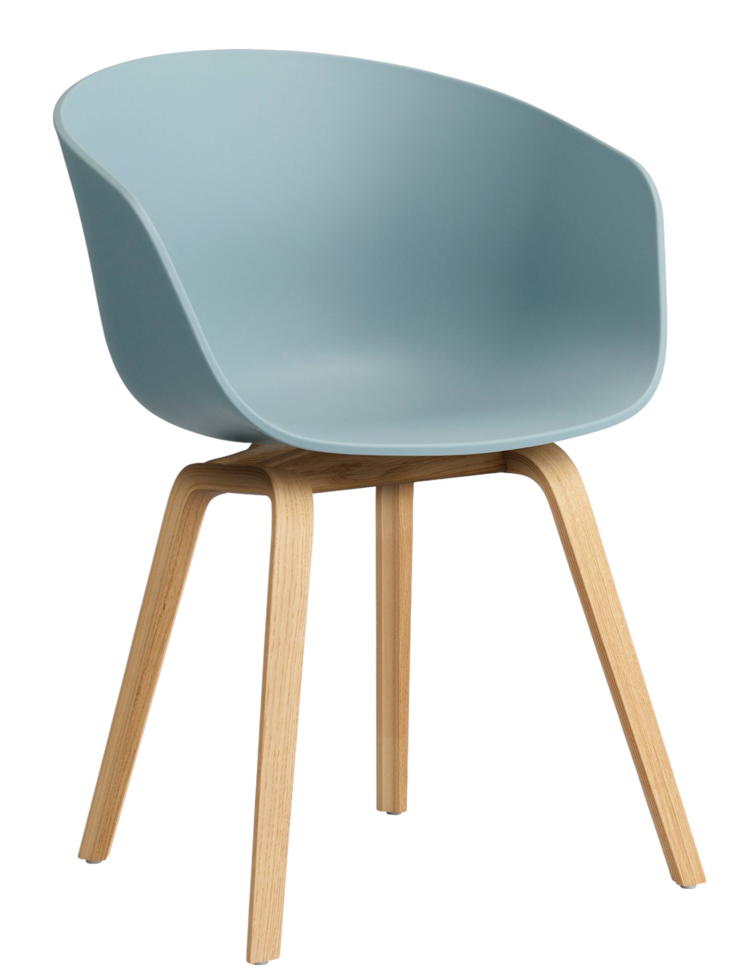 About A Chair AAC22 / AAC 22 Preferred combinations Hay Oak water-based lacquer / Dusty blue 2.0 About A Chair AAC22 Stuhl in Dusty Blue mit Eiche Gestell, moderne Sitzmöbel.