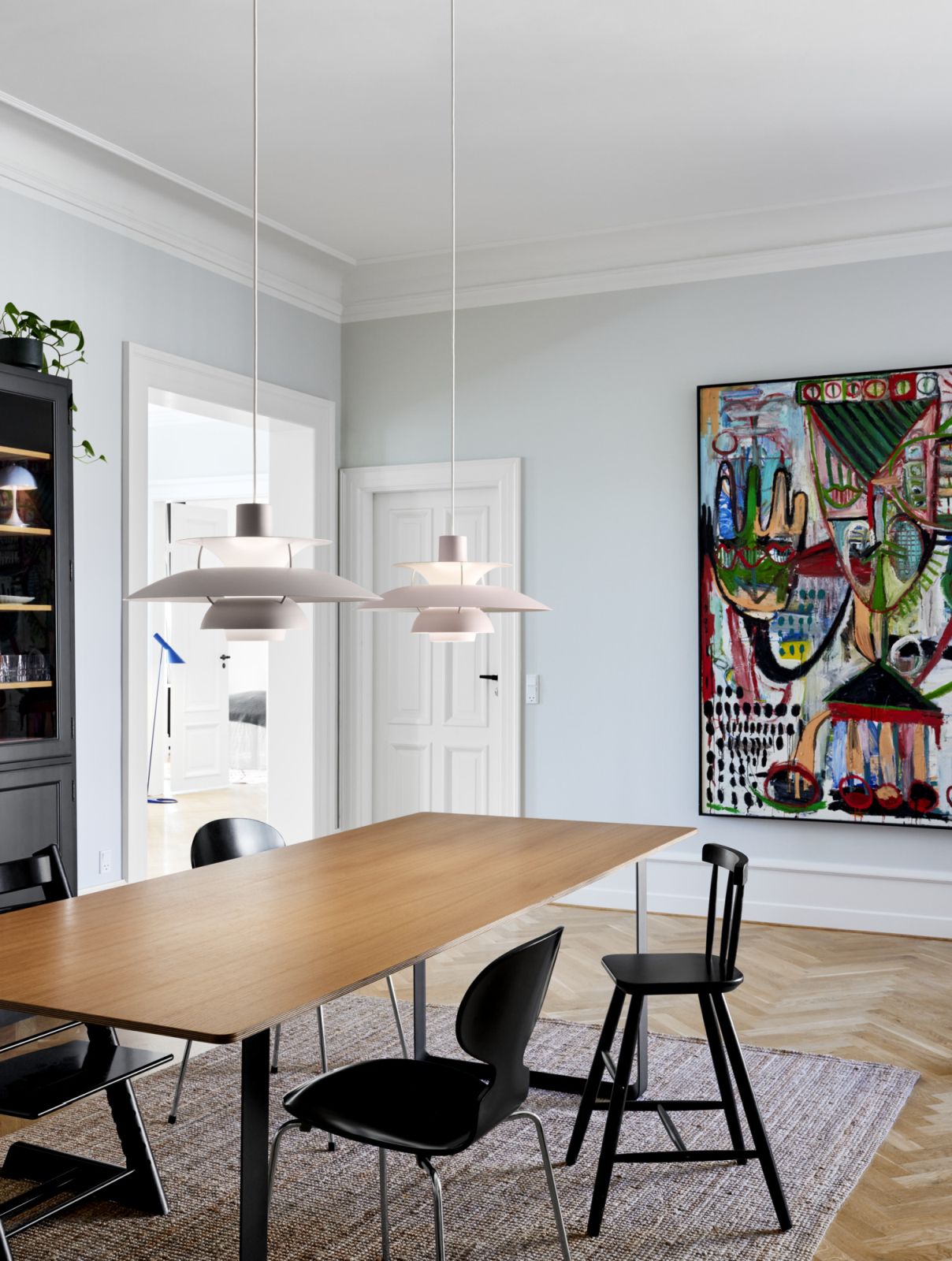 PH 5 Pendant Light Pastel Louis Poulsen Pastel Oyster Grey - Blue Pink
