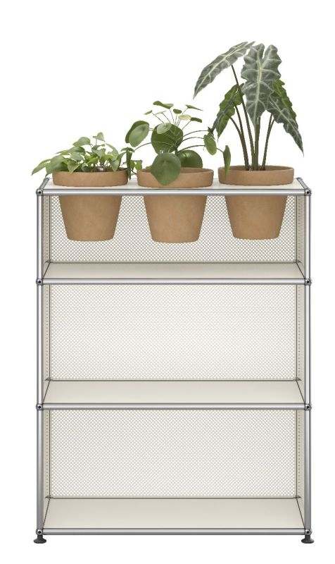 USM Haller Sideboard M56 with plant accessories Pure White