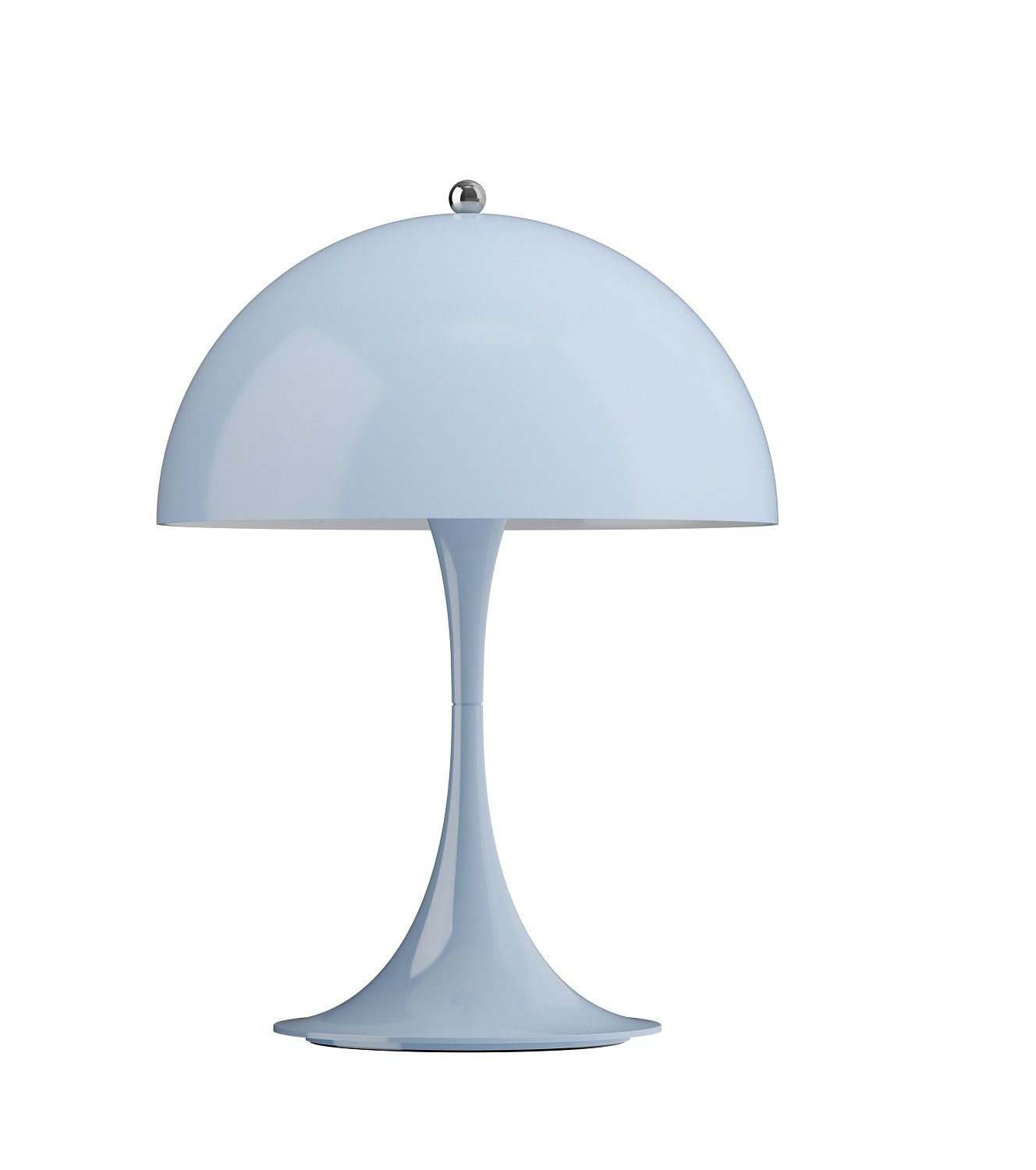 Panthella 250 Portable V3 Tischleuchte von Louis Poulsen in hellblau, moderne Akku-Tischlampe für Innen.