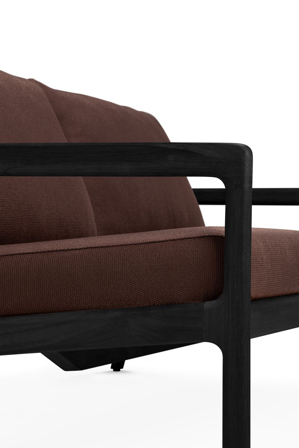 Jack Outdoor 2-seater sofa, teak, black lacquered, Burgundy Ethnicraft