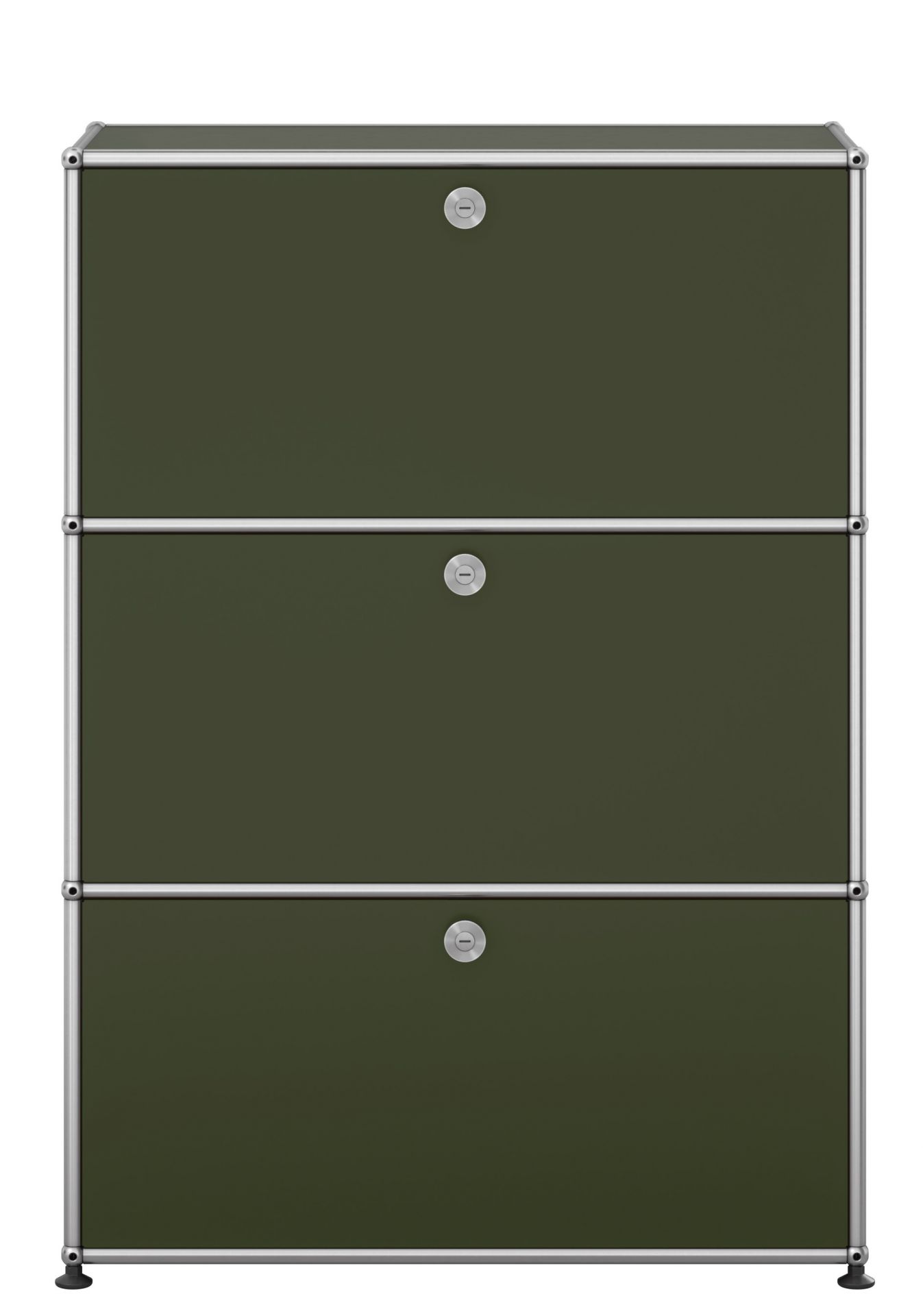 USM Haller highboard with three hinged doors olive green NEW STANDARD COLOUR 