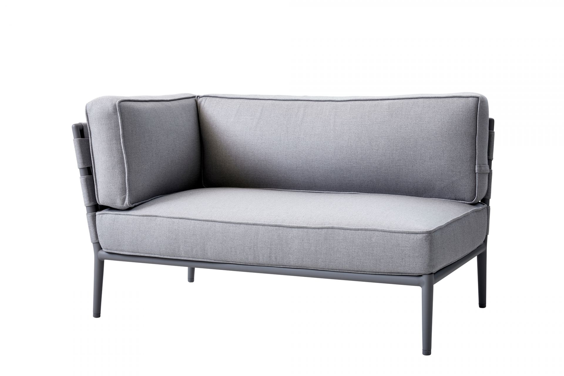 Conic AirTouch Outdoor 2-seater modular sofa right light grey Cane-Line
