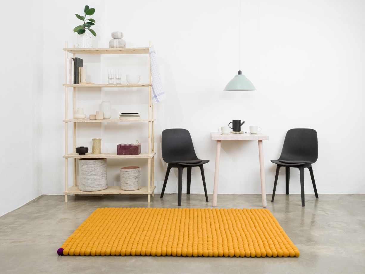 Big One Rectangular Felt carpet 200 x 300 cm myfelt Ochre yellow