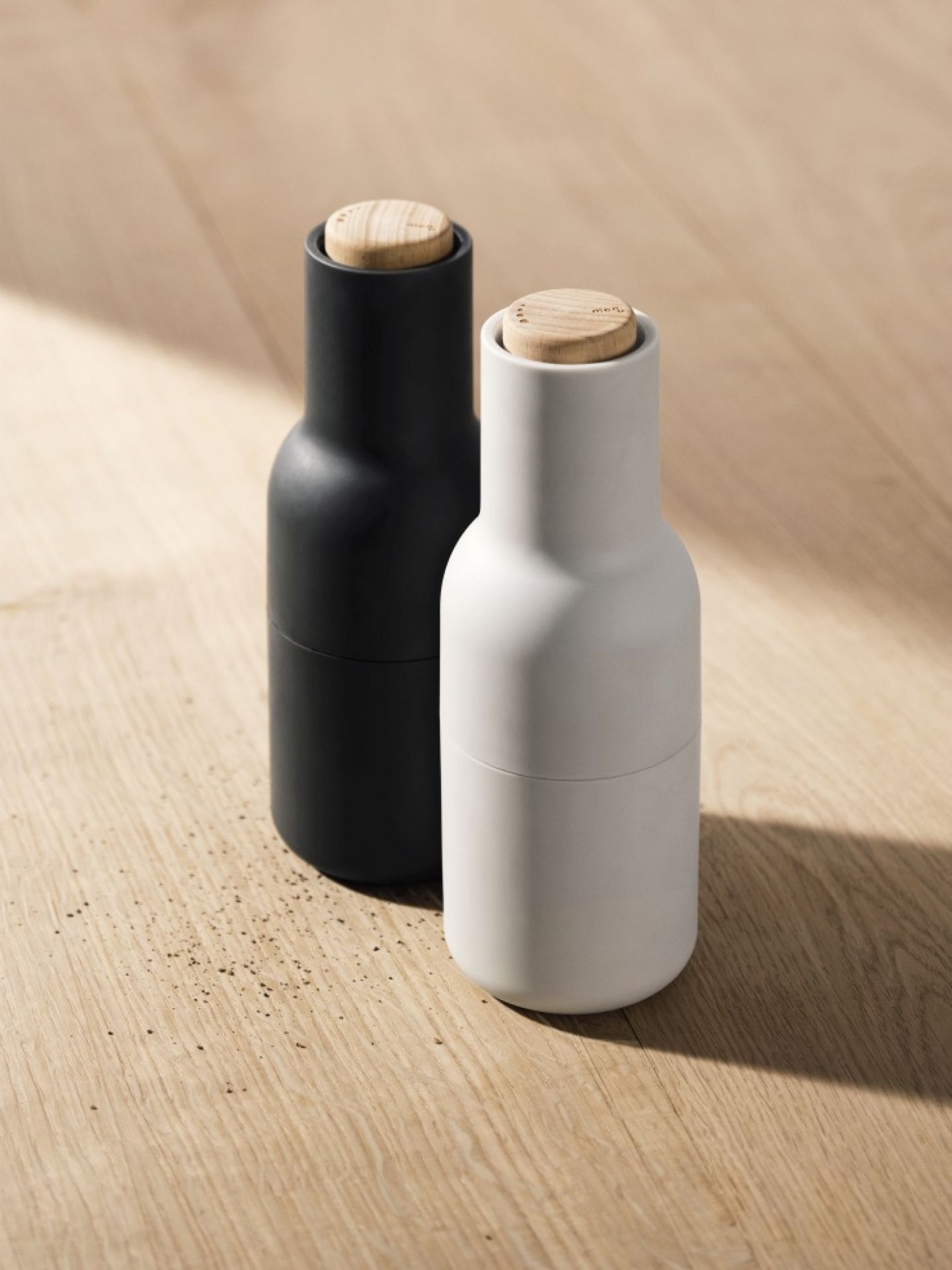 Bottle Grinders Oak salt and pepper mill set of 2 Audo SINGLE PIECES