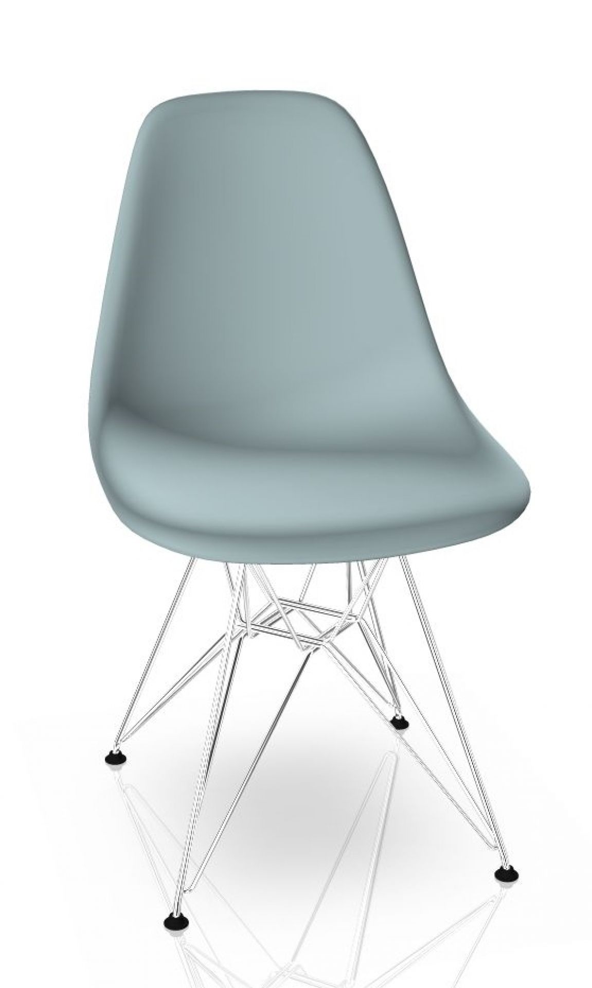 Eames Plastic Side Chair DSR Chair Vitra Chrome Ice Grey
