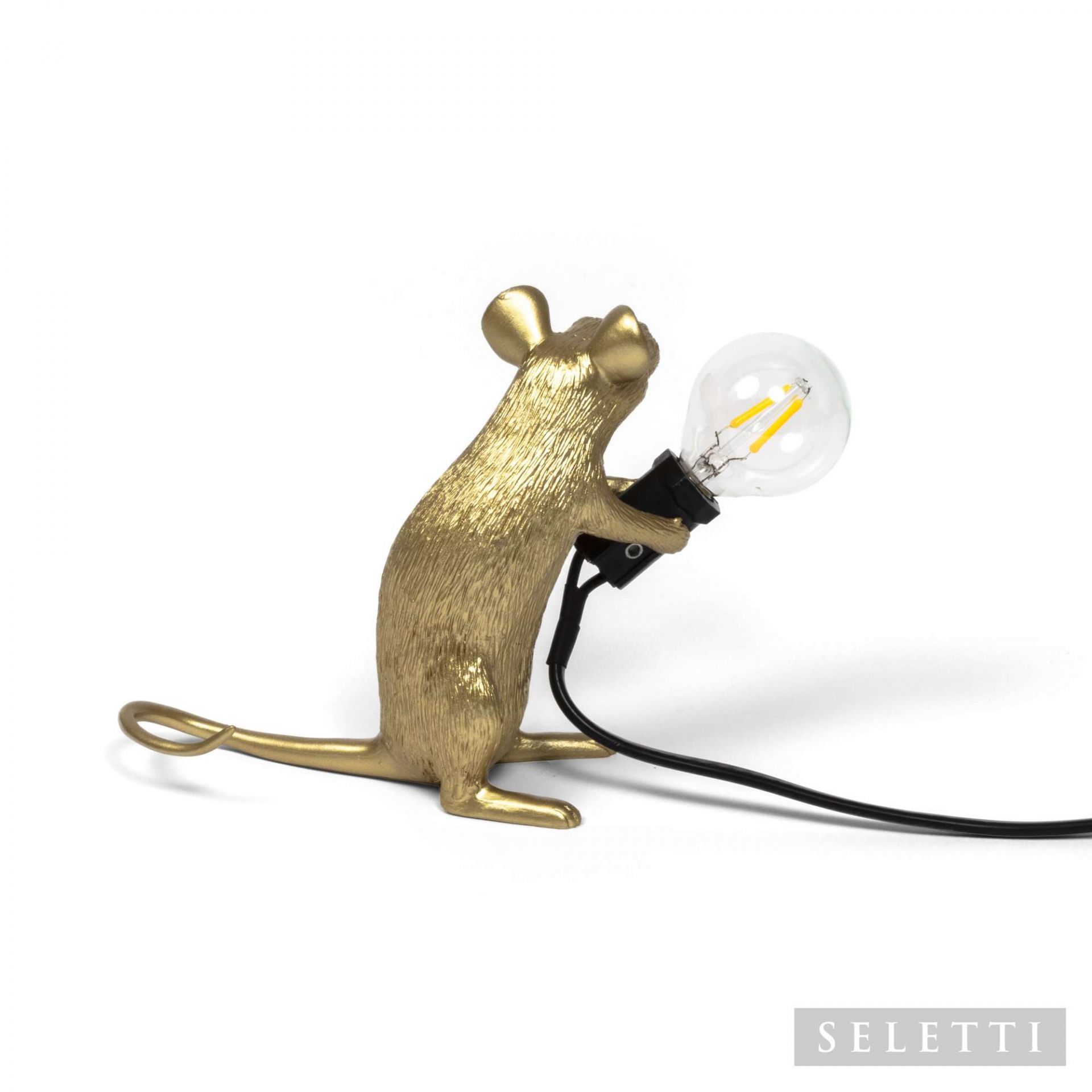 Mouse Lamp gold Mac with USB light Seletti SINGLE PIECES