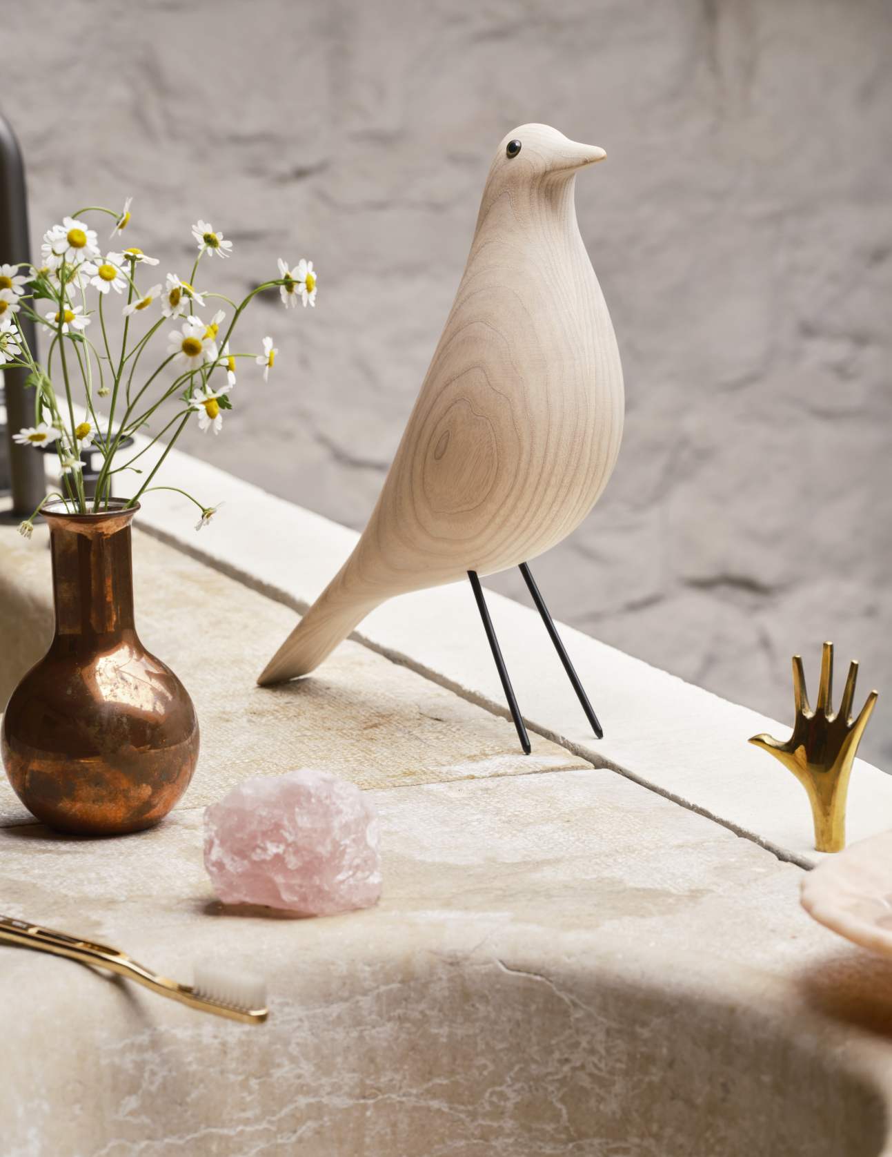Eames House Bird sculpture white oiled ash Vitra