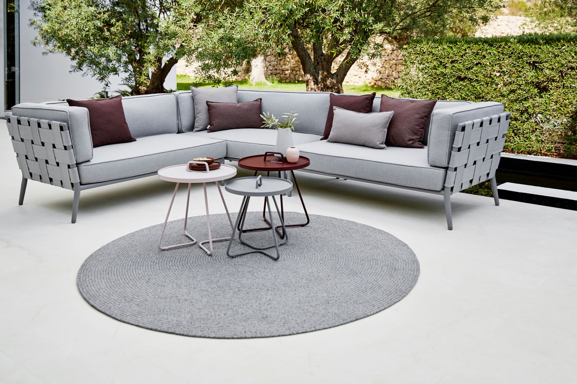 Conic AirTouch Outdoor 2-seater modular sofa right light grey Cane-Line