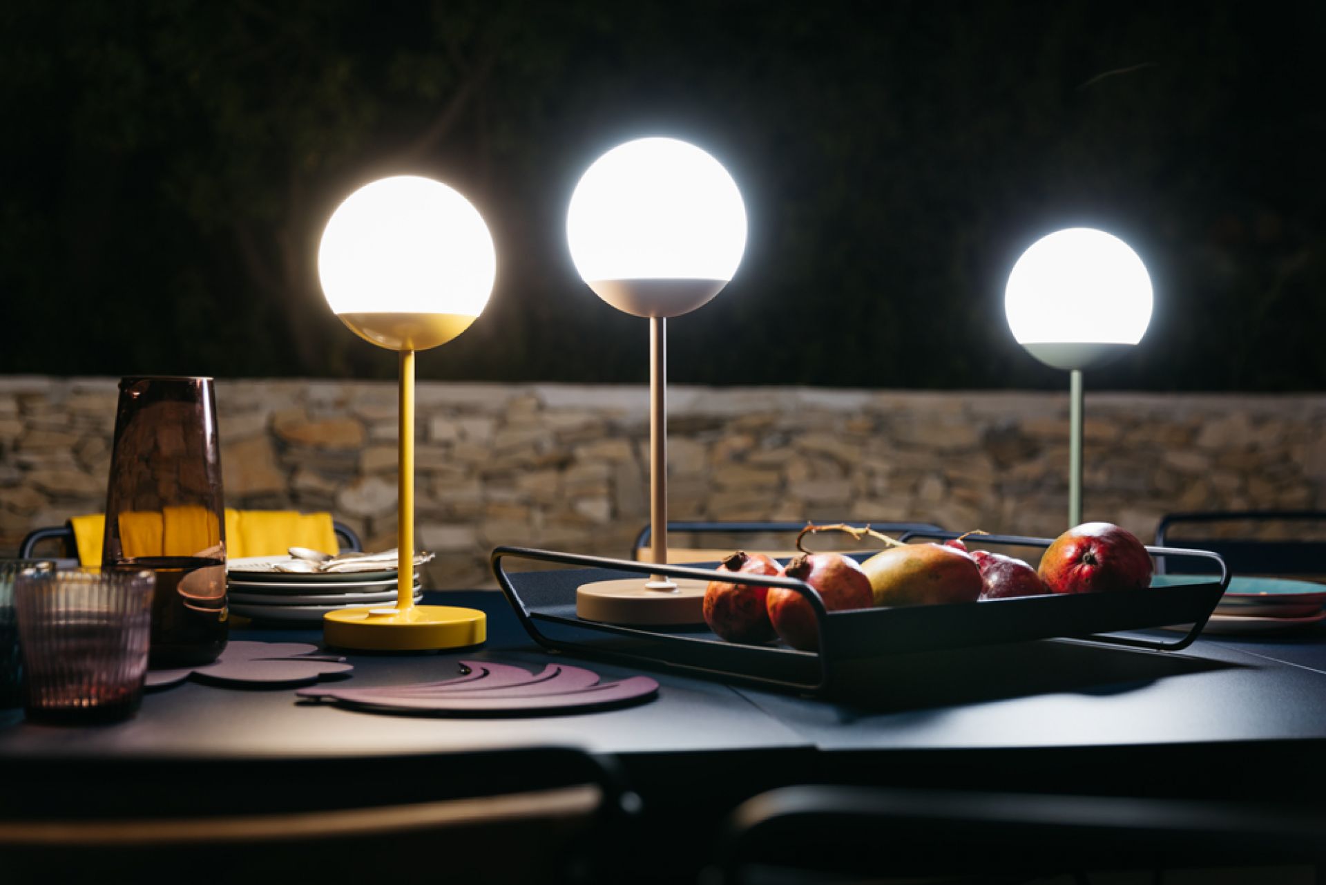 Mooon Table lamp 63 cm Acapulco blue Fermob SINGLE PIECES