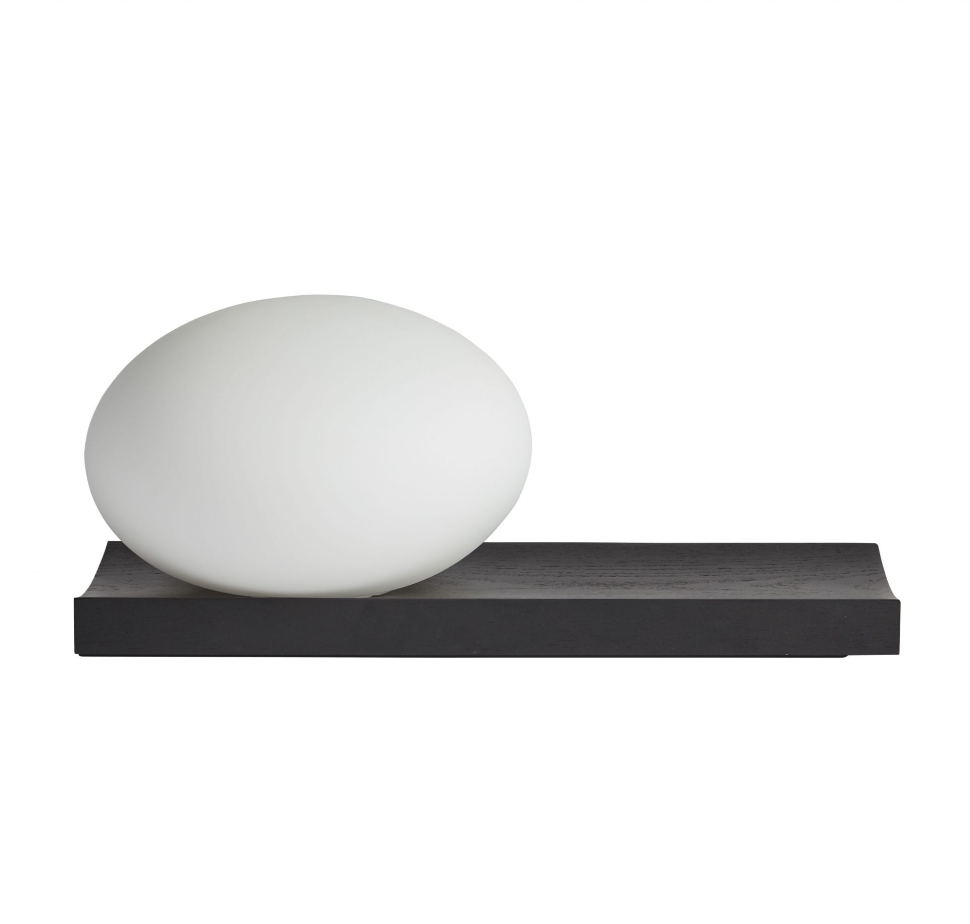 Dew Table and Wall Lamp Ash Black Lacquered Woud