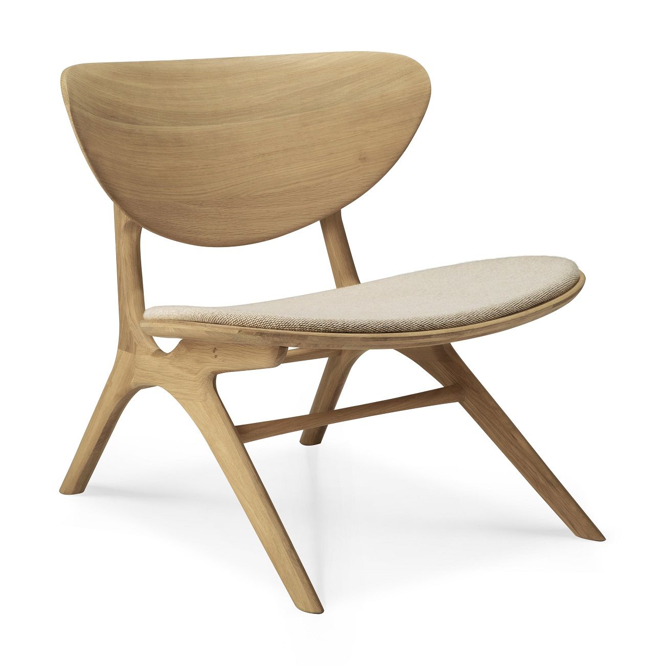 Eye Lounge chair oak lacquered Off White fabric Ethnicraft