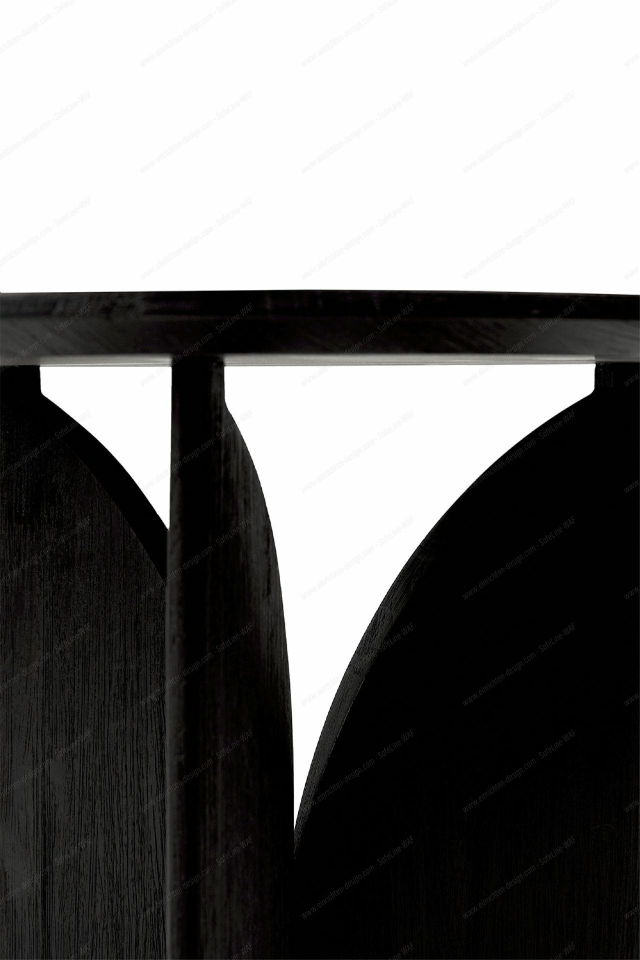 Teak Fin Side Table Black Painted Ethnicraft