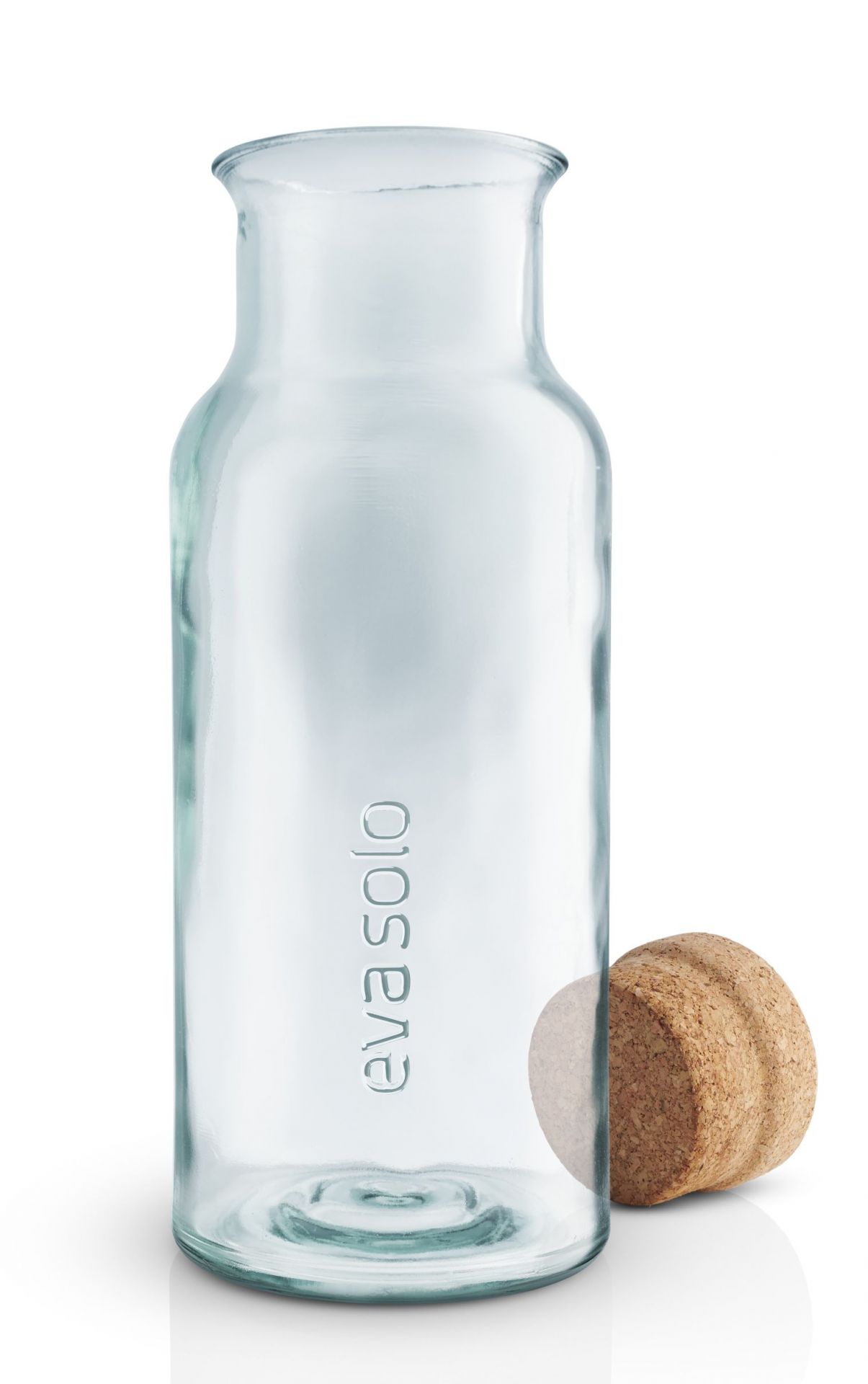 Recycled Classic Glass Drink Carafe With Cork Lid 