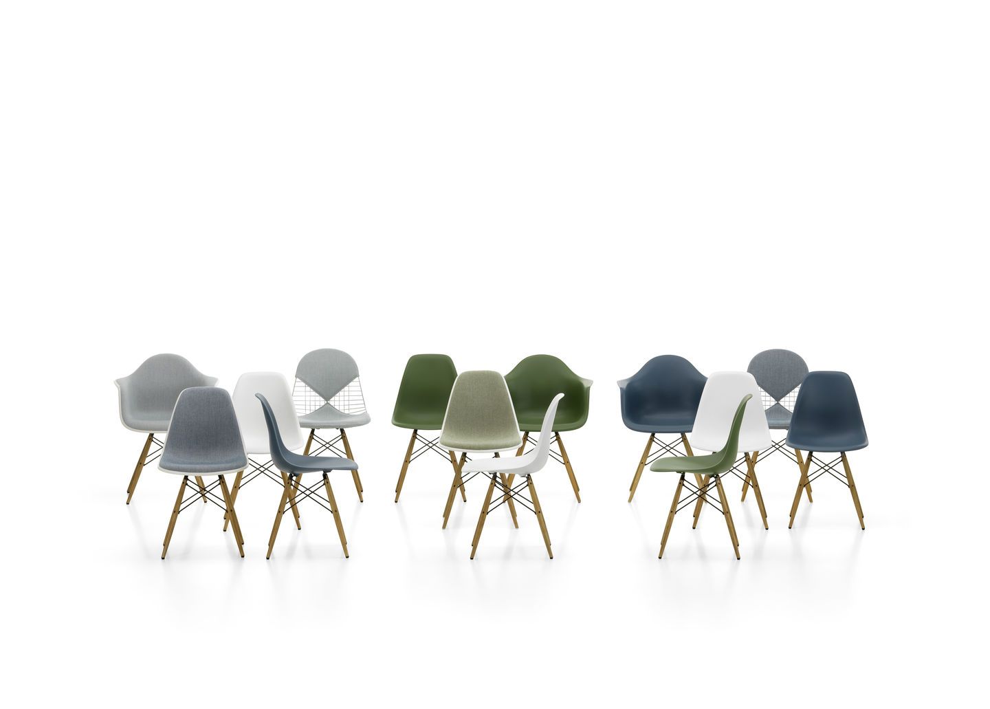 DKW-2 Wire Chair Chair with Seat and Back Upholstery Vitra