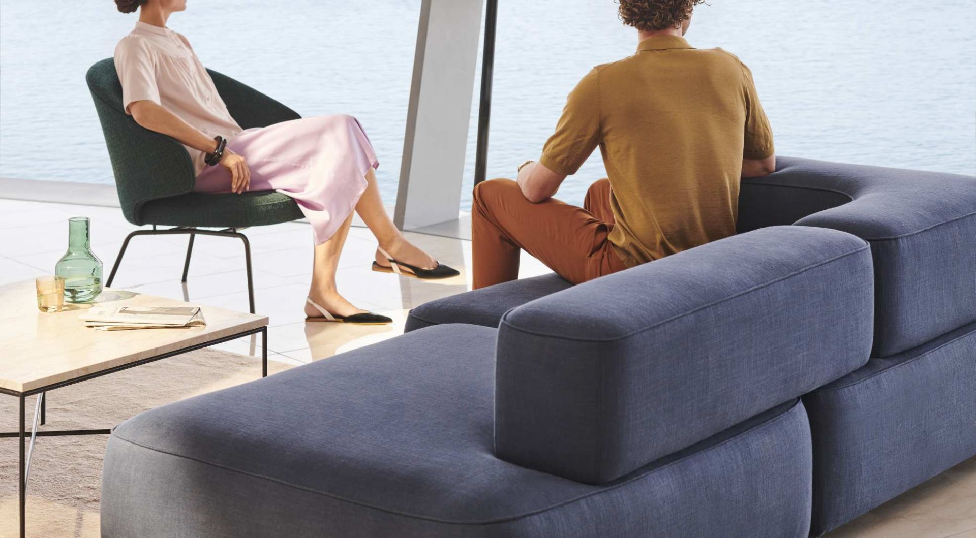 Alphabet 2-Seater Sofa Armrest Right Fritz Hansen