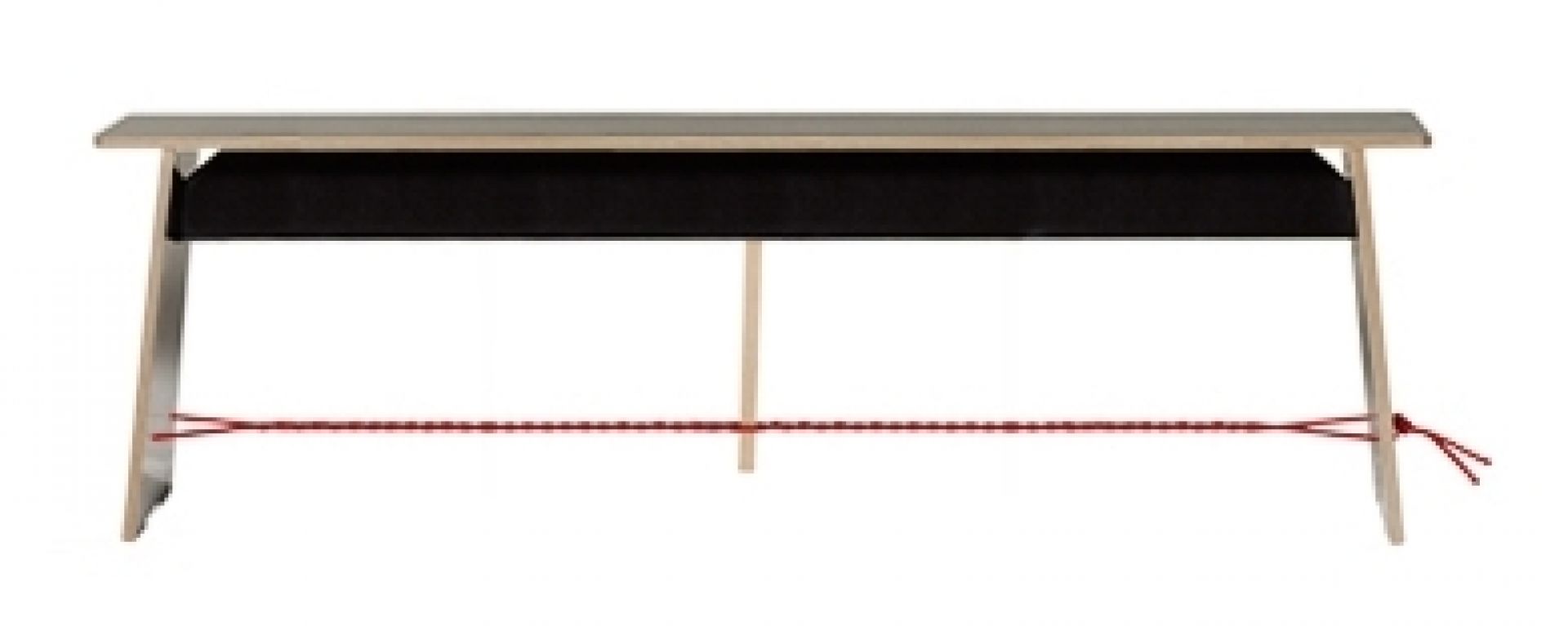 Langer Max bench 140 cm black rope red Nils Holger Moormann