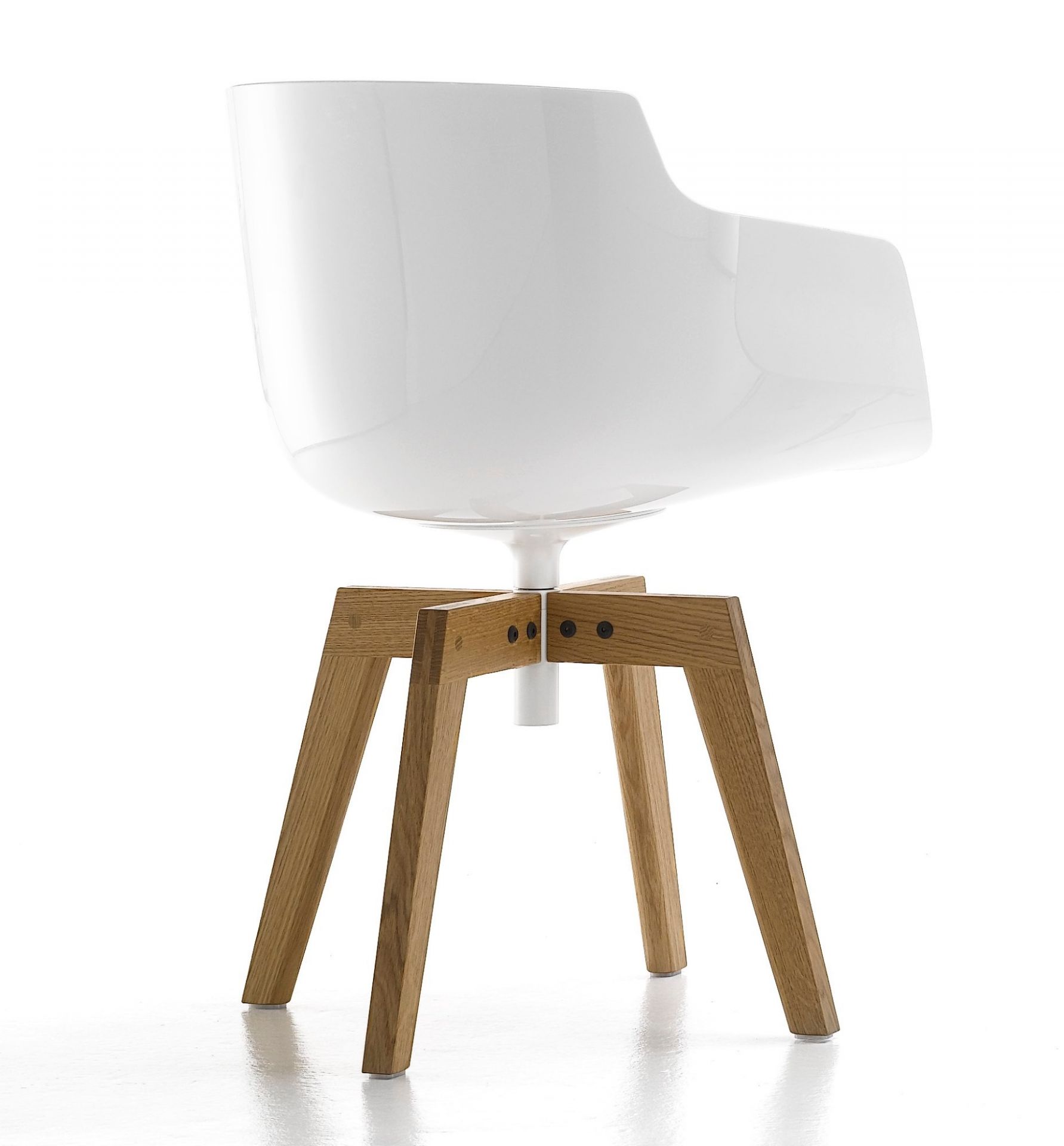 Flow Slim Armchair Oak MDF Italia-White