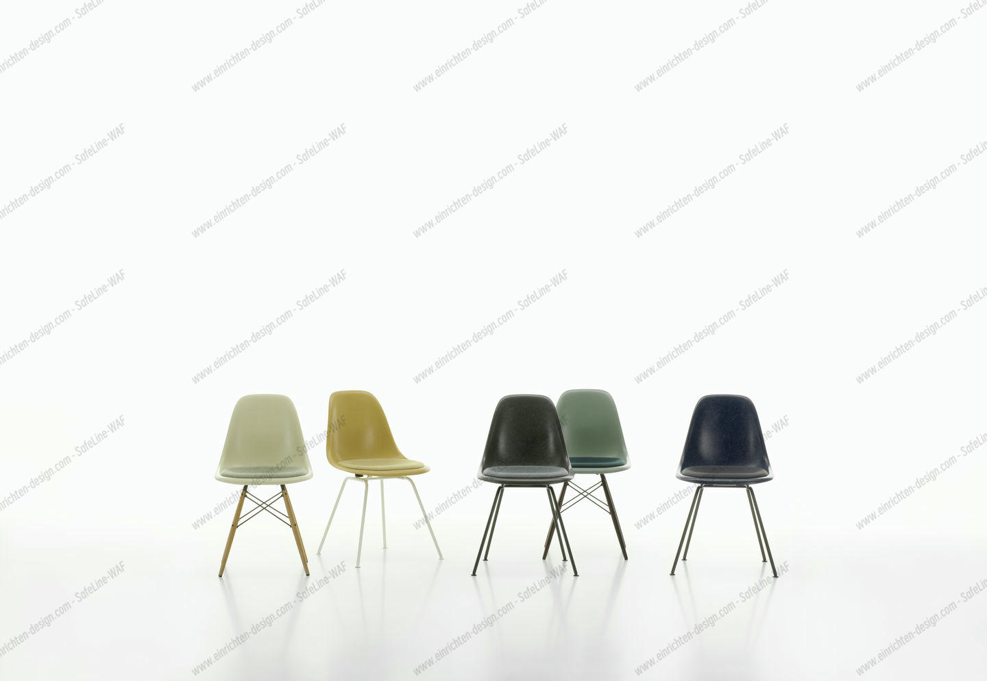 Eames Fiberglass Chair DSR Chair with Seat cushion Vitra