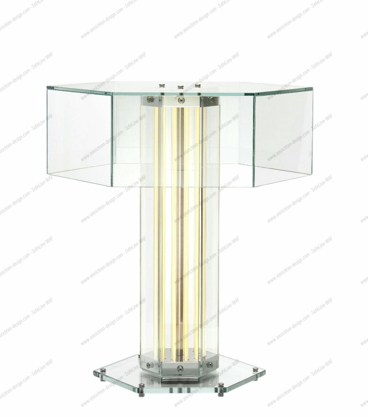 Superwire T Tischleuchte von Flos: Moderne Tischlampe aus Glas mit zentraler Beleuchtung.