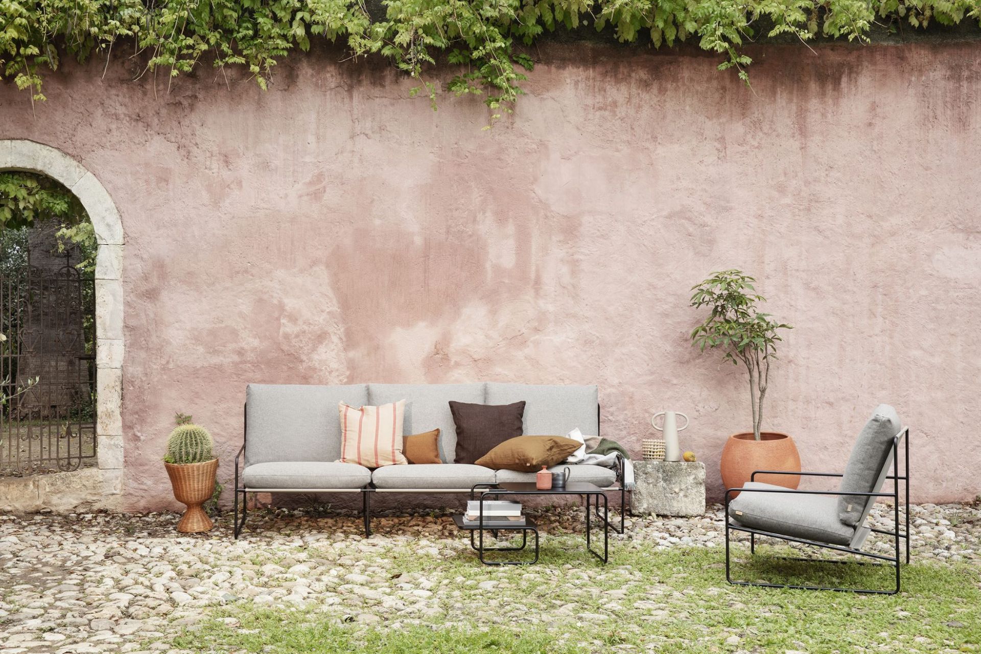 Desert 1 Seater Outdoor Armchair Black Frame Ferm Living 