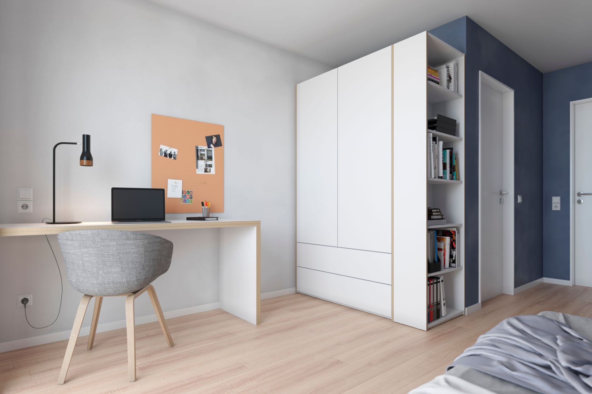 MODULAR PLUS wardrobe combination with add-on shelf right W 151.9 cm Müller Möbelwerkstätten