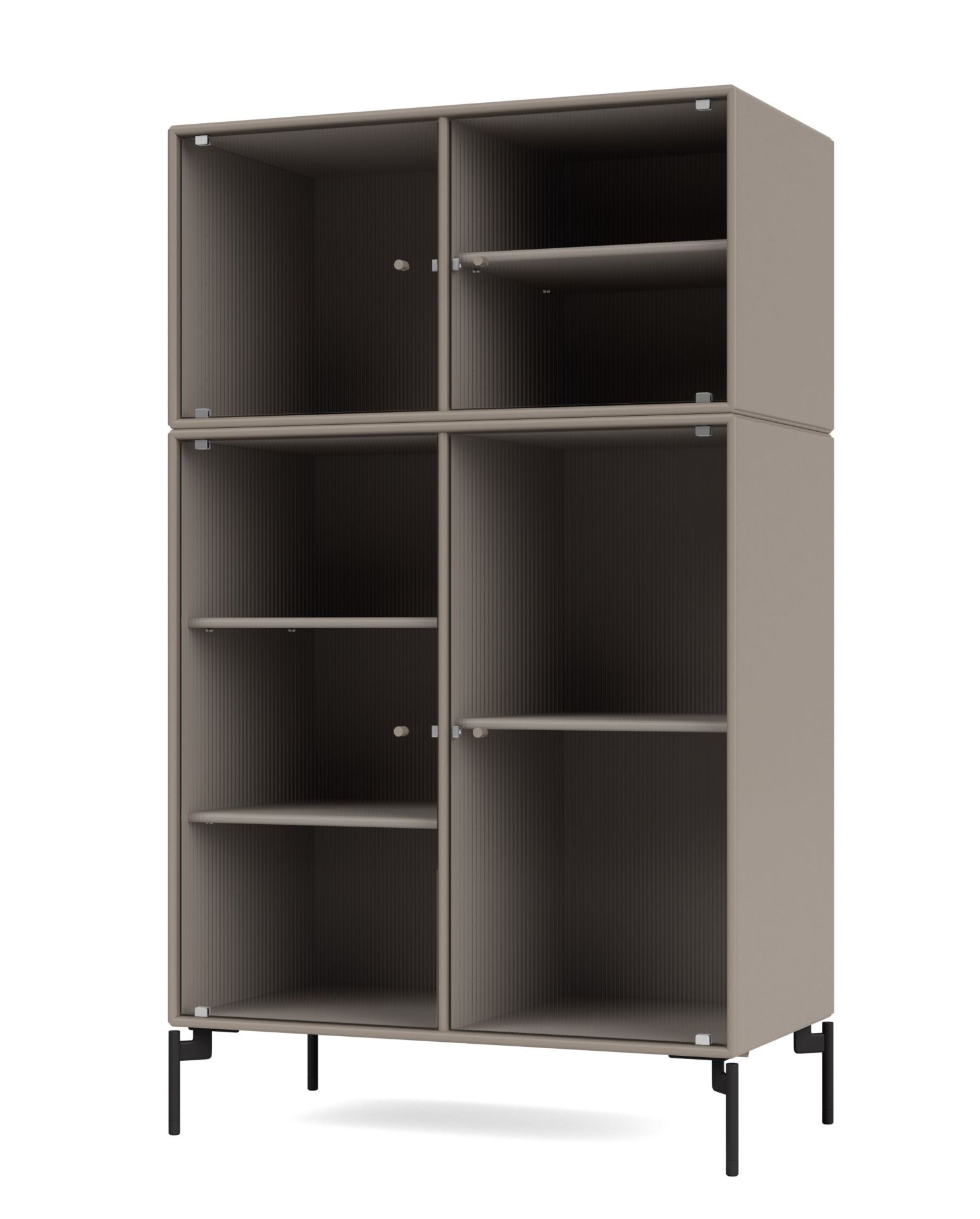 Ripple III Display cabinet Truffle - black legs Montana QUICK SHIP
