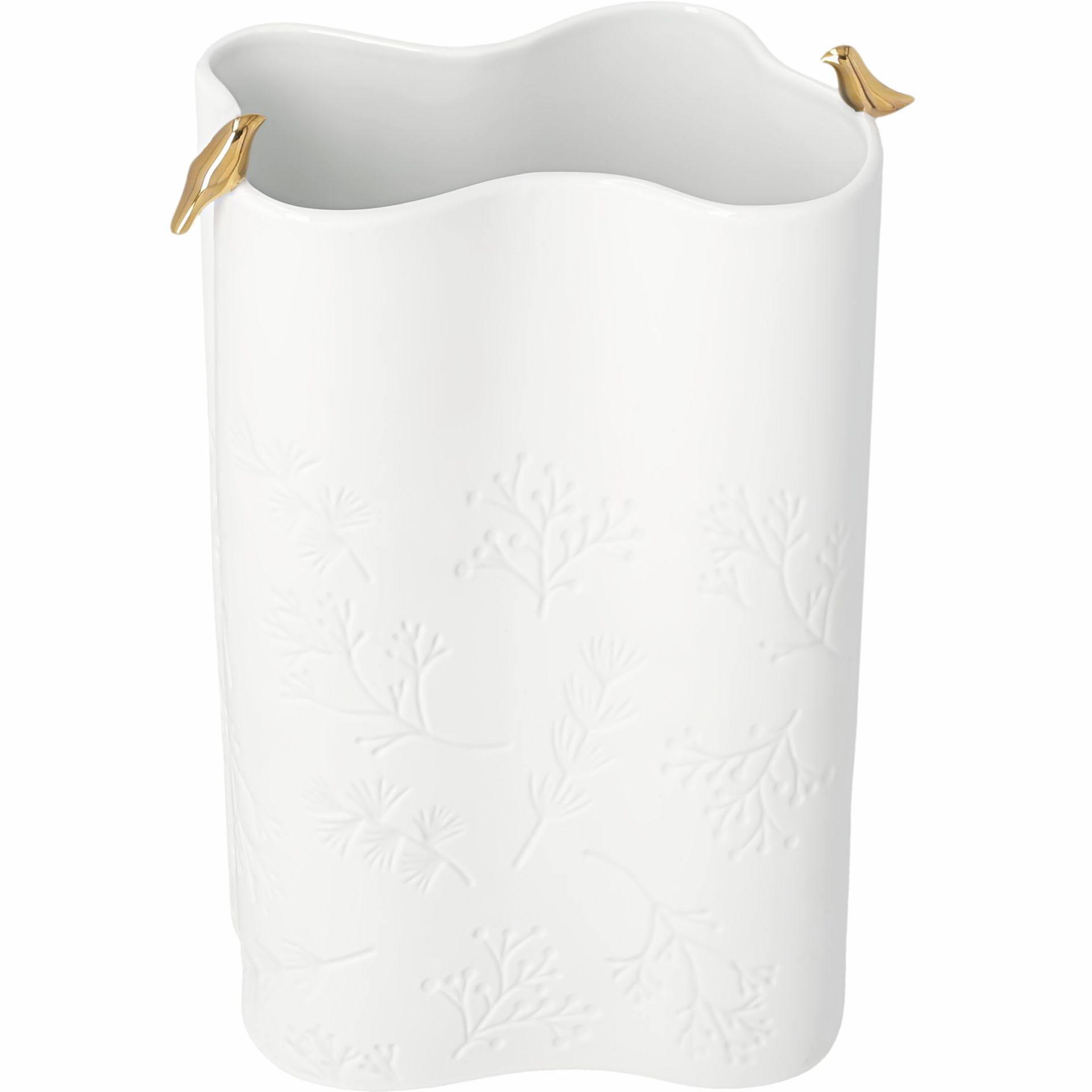 Winter Magic Vase Gold Bird Wheels