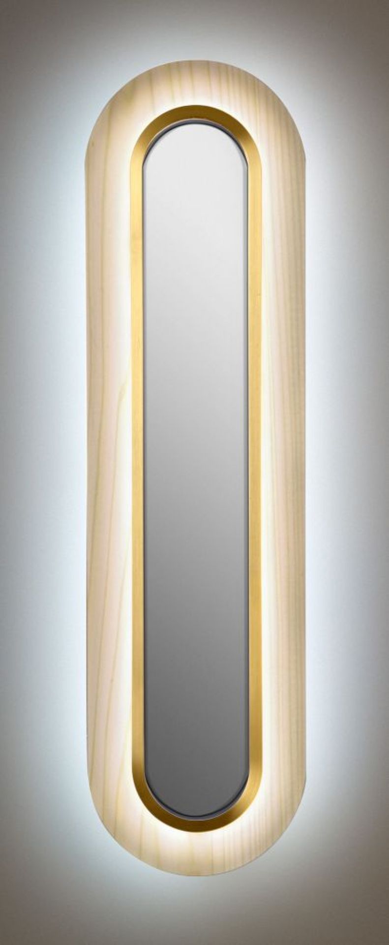 Lens LED Wall Lamp Superoval Metal Ring in Gold LZF Lamps