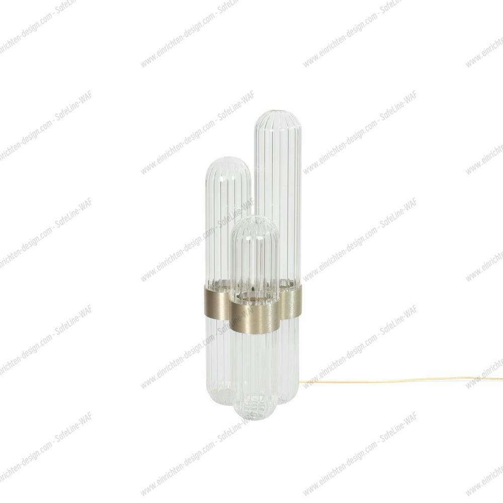 Cactus Stehleuchte small von Pulpo, transparentes Glas mit Messing, moderne LED-Lampe.