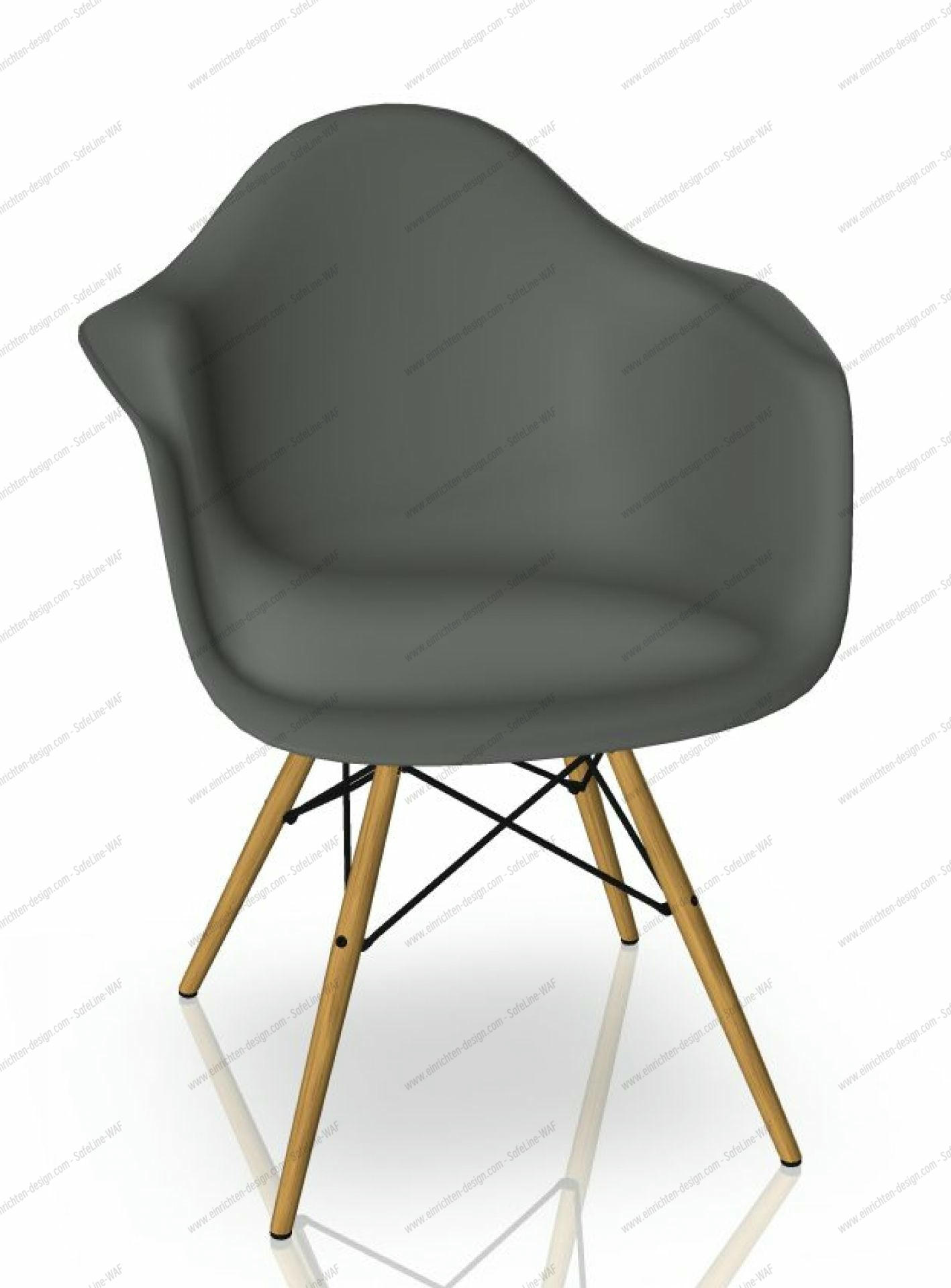 Eames Plastic Arm Chair DAW Chair Vitra Maple yellowish - Granite grey