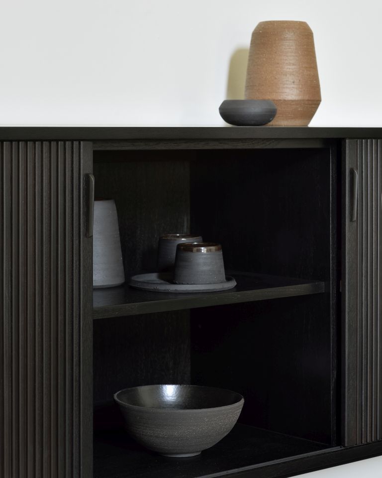 Roller Max Sideboard with 2 Doors Teak Black Ethnicraft