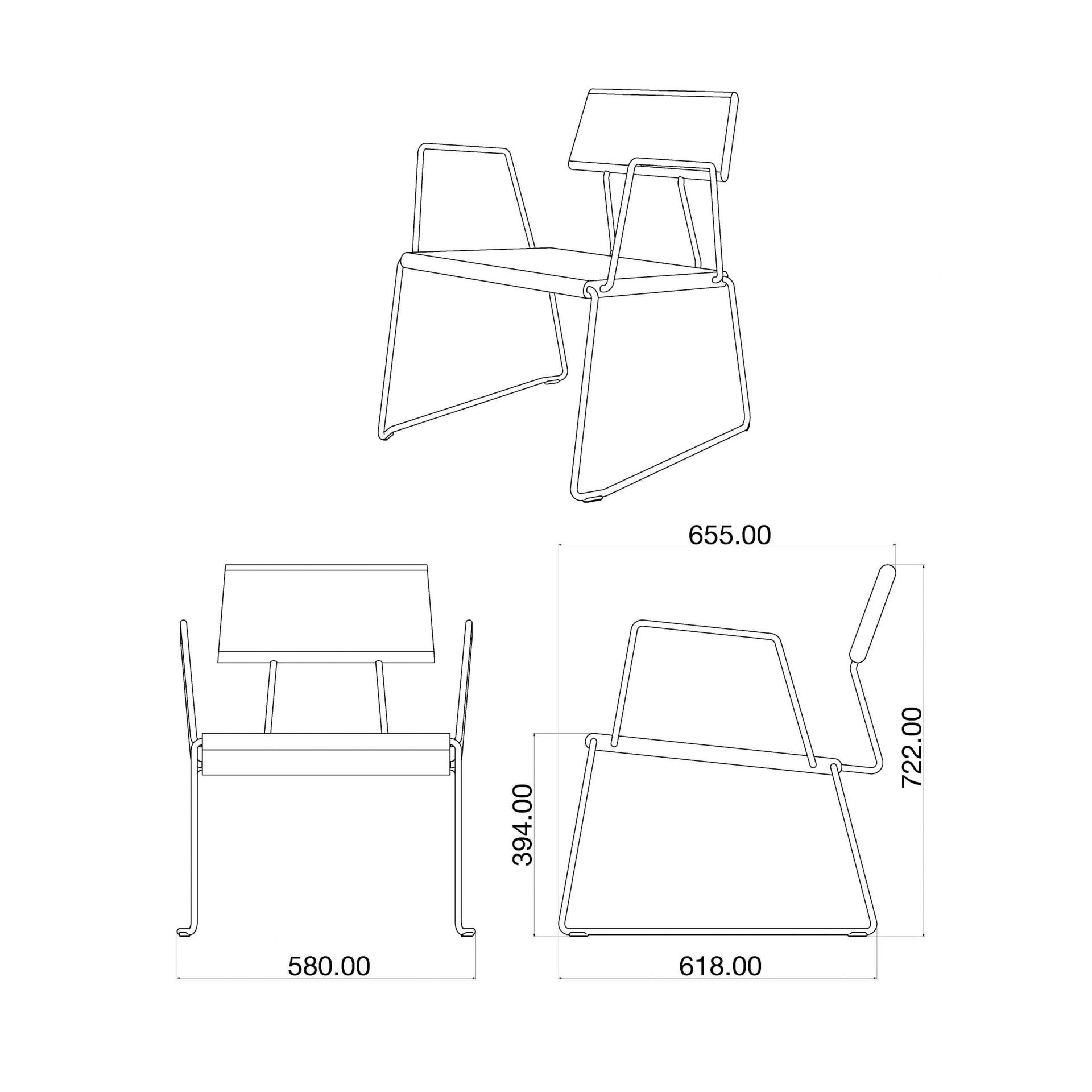 D:008 Lounge Chair with Armrests Fuchs & Habicht