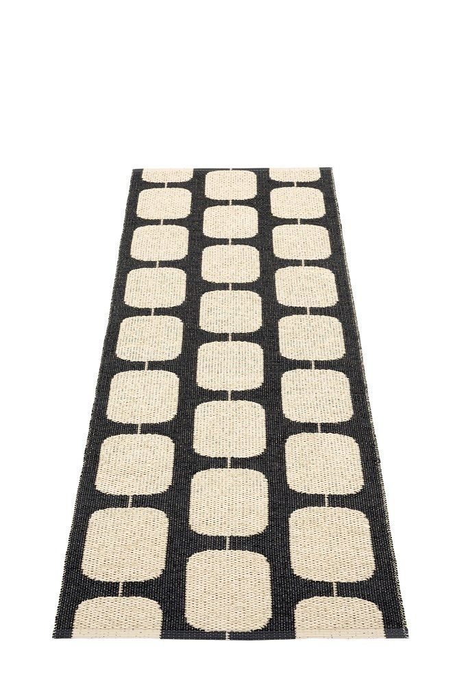 Sten Plastic carpet 70x200 cm Pappelina Black/Cream