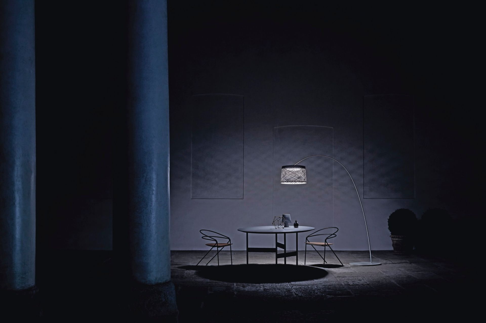 Twiggy Grid floor lamp CHIMNEY RED Foscarini SINGLE PIECES