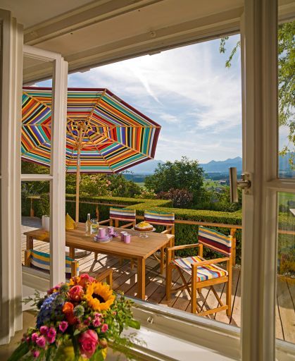 Classic umbrella / parasol multicolour / pulley & bend Weishäupl
