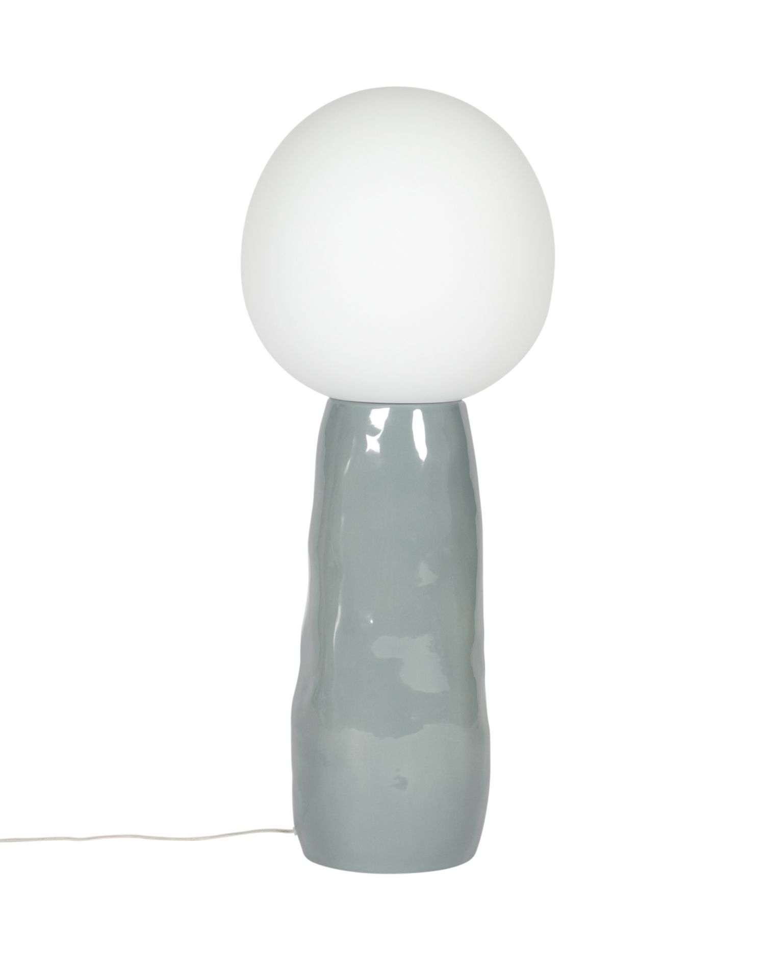 Kokeshi small floor lamp shade white / base grey Pulpo