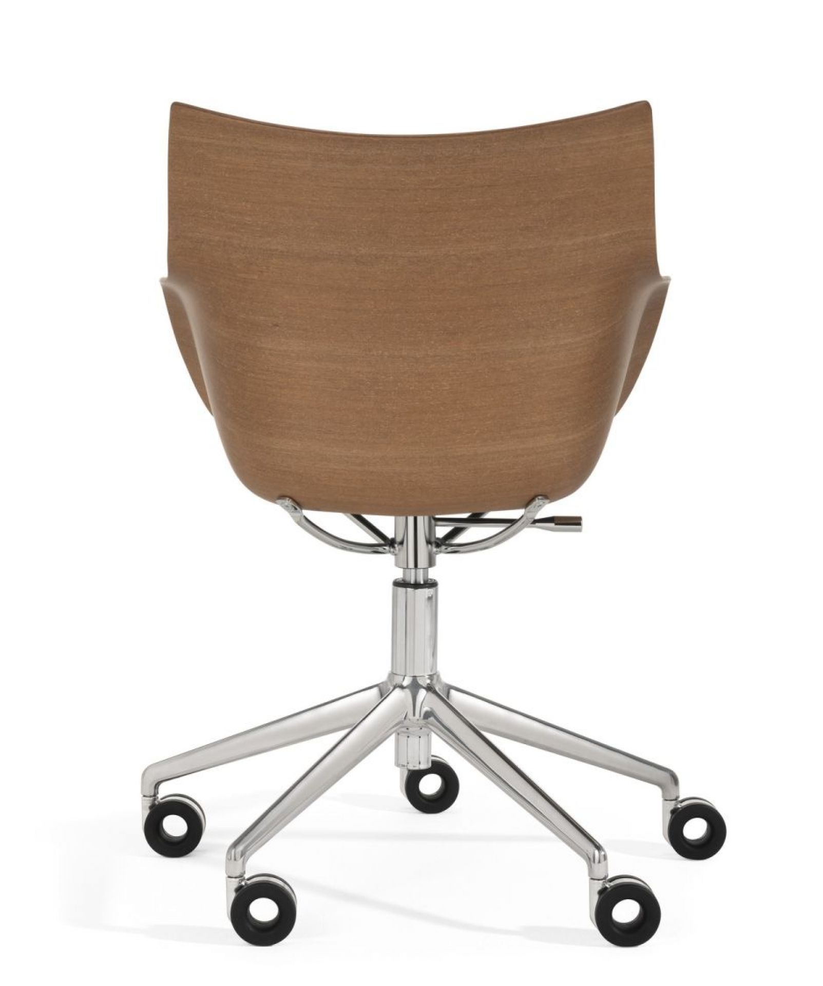 Q/Wood Swivel Chair SC Dark Wood / Chrome Frame Kartell