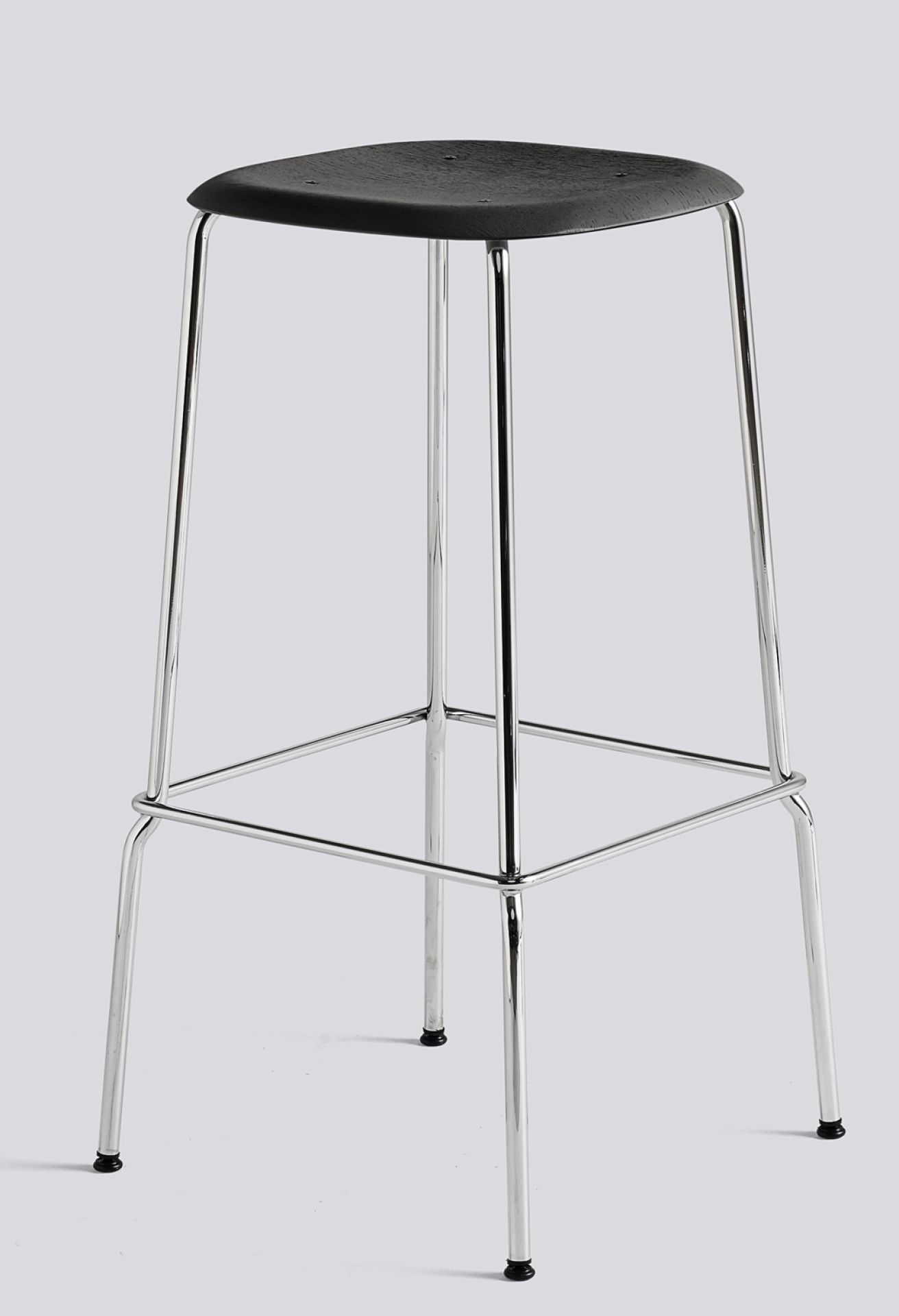 Soft Edge 85 Low stool chrome / BLACK Hay SINGLE PIECES