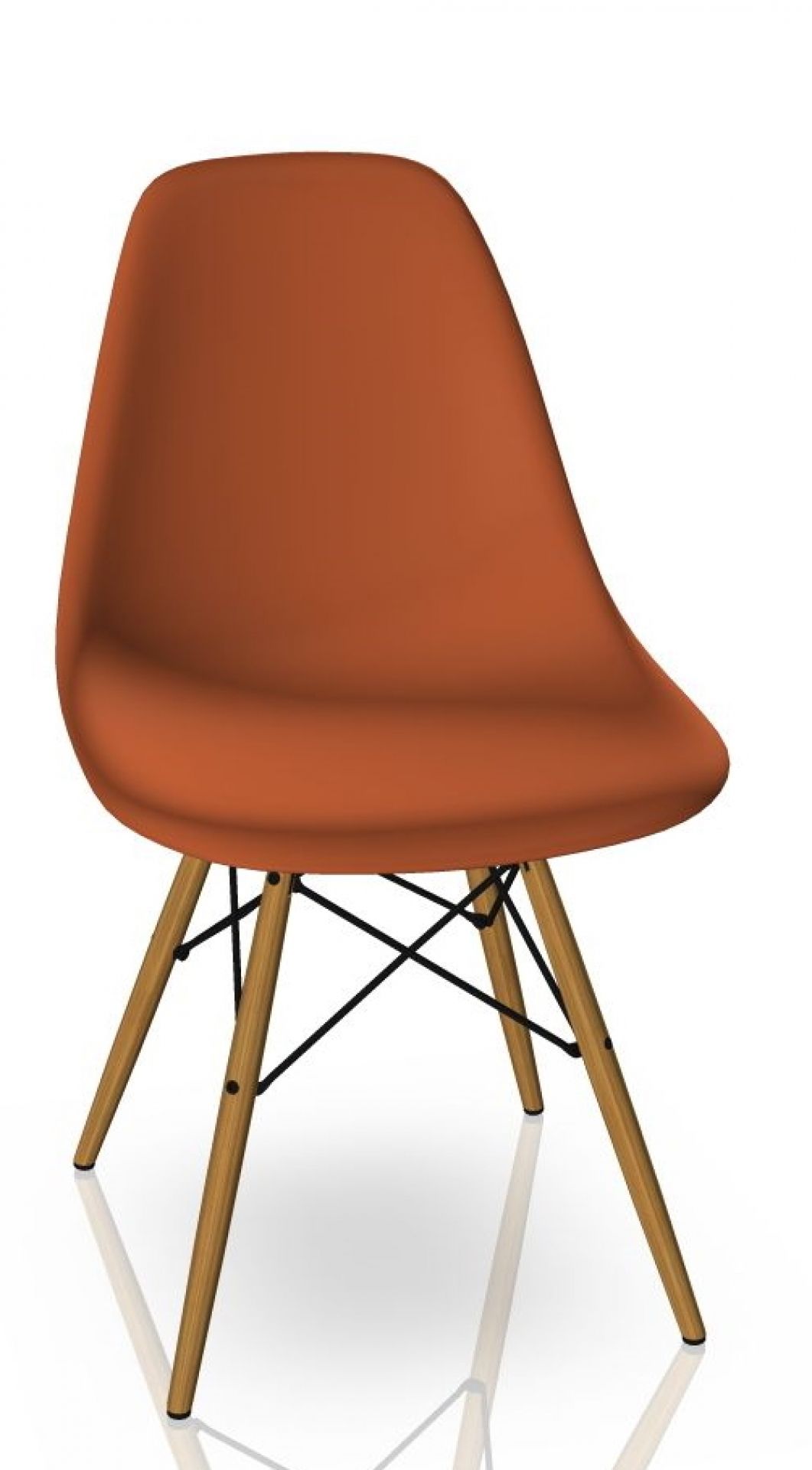 Eames Plastic Side Chair DSW Chair Vitra Ash honey colored - rust orange