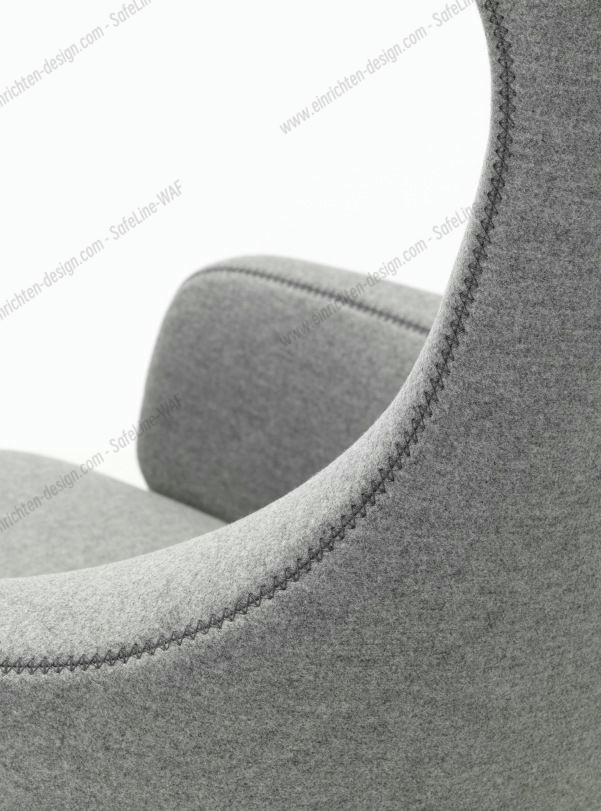 Grand Repos Armchair + Ottoman Vitra Polished Cosy Pebble