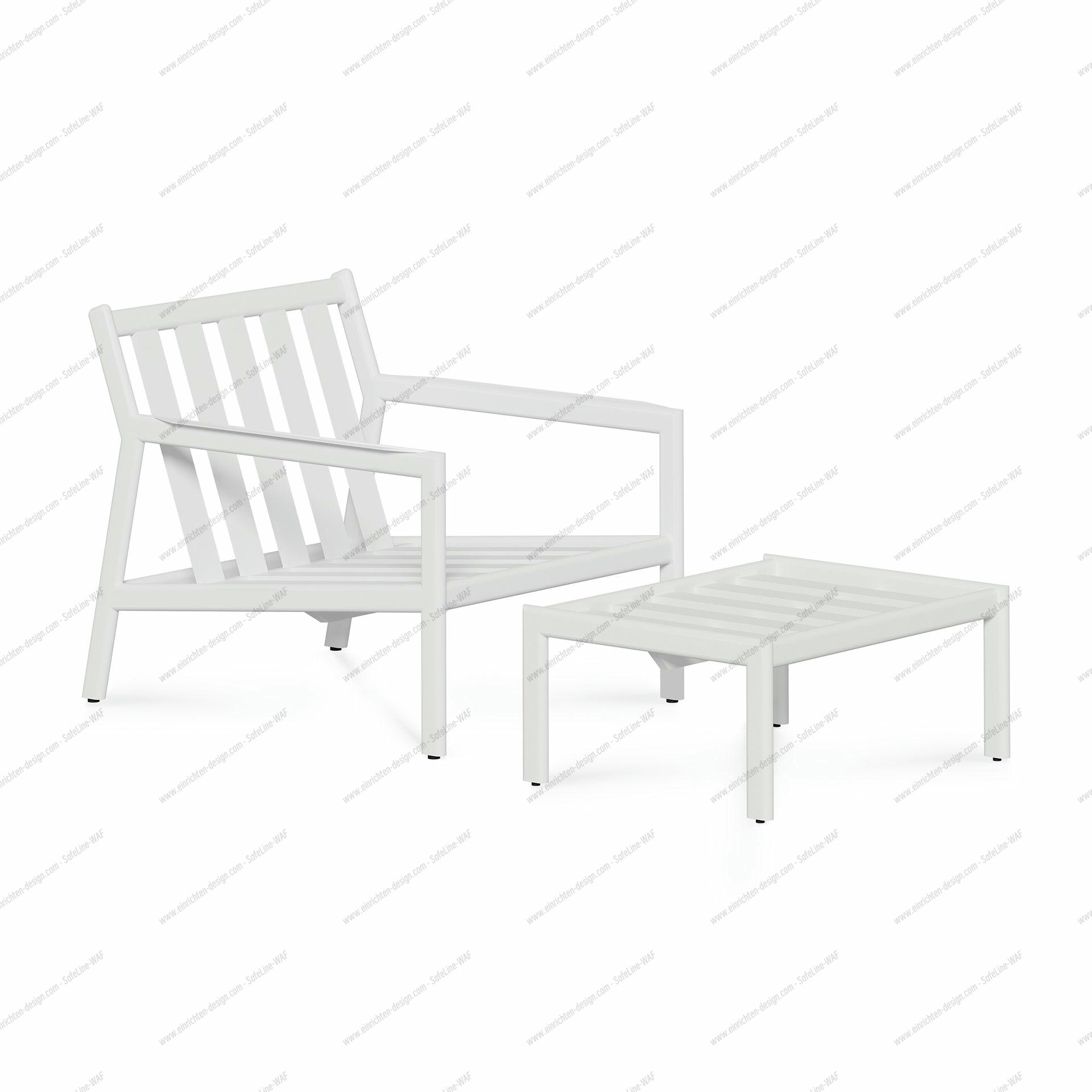 Jack Outdoor Footstool - Aluminium White Ethnicraft